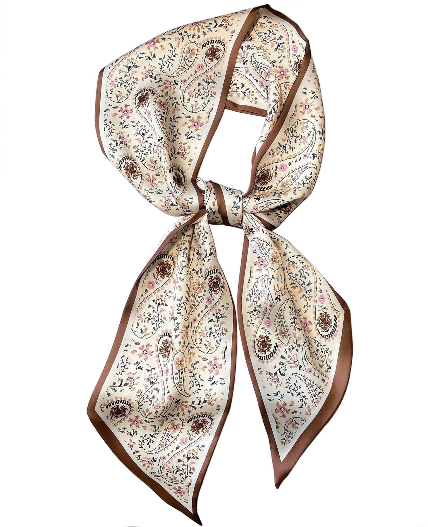 kcctoo 59” Long Silk Like Head Scarf Women's Fashion Square Neck Satin Scarfs for Bag Hair Scarves Gift 59 * 5.9”