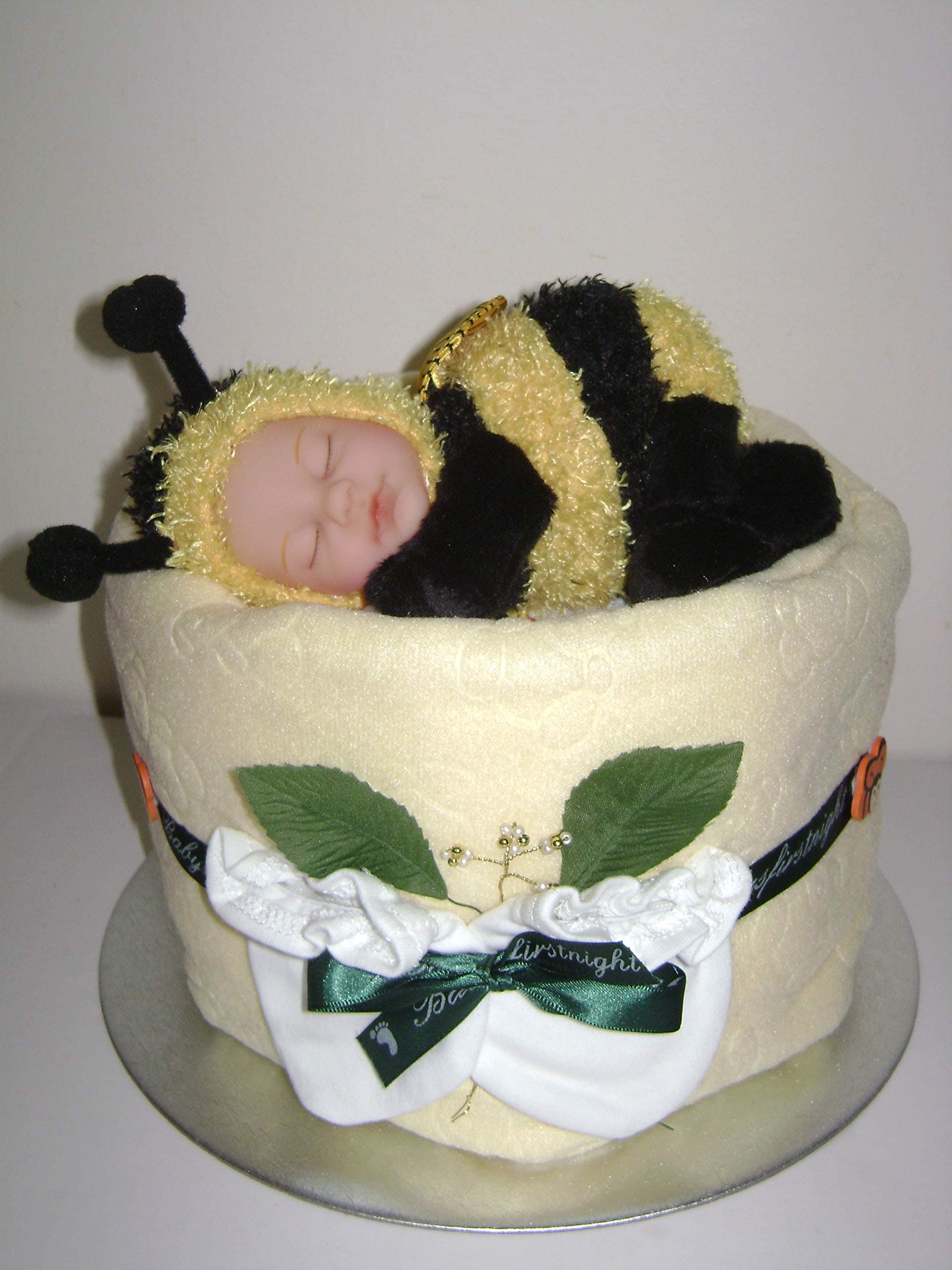 Unisex Baby deep fill luxury Anne Geddes Bumblebee Nappy Cake/Gift Hamper Baby Shower