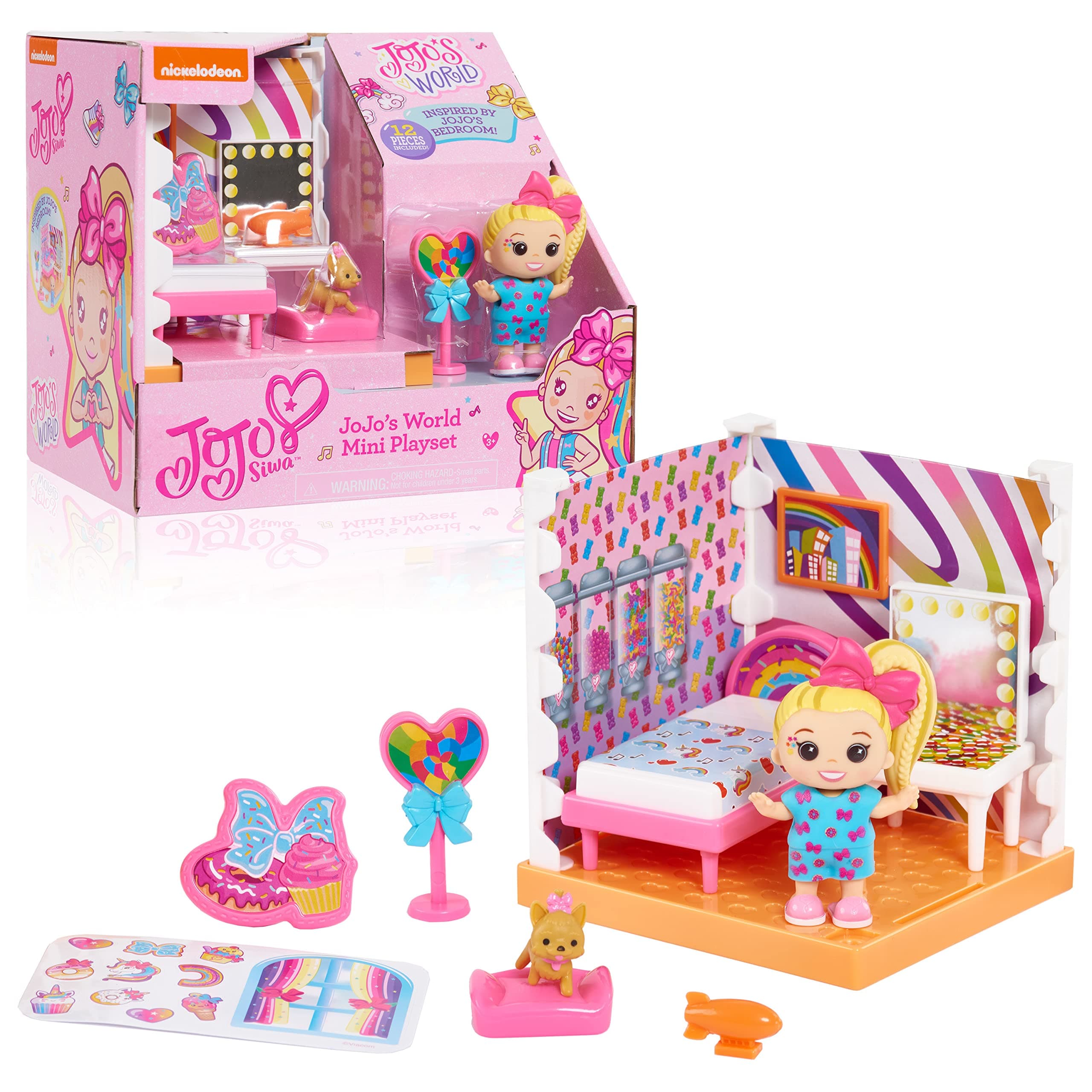 JoJo Siwa JoJo's World Bedroom Mini Playset, Kids Toys for Ages 6 Up by Just Play
