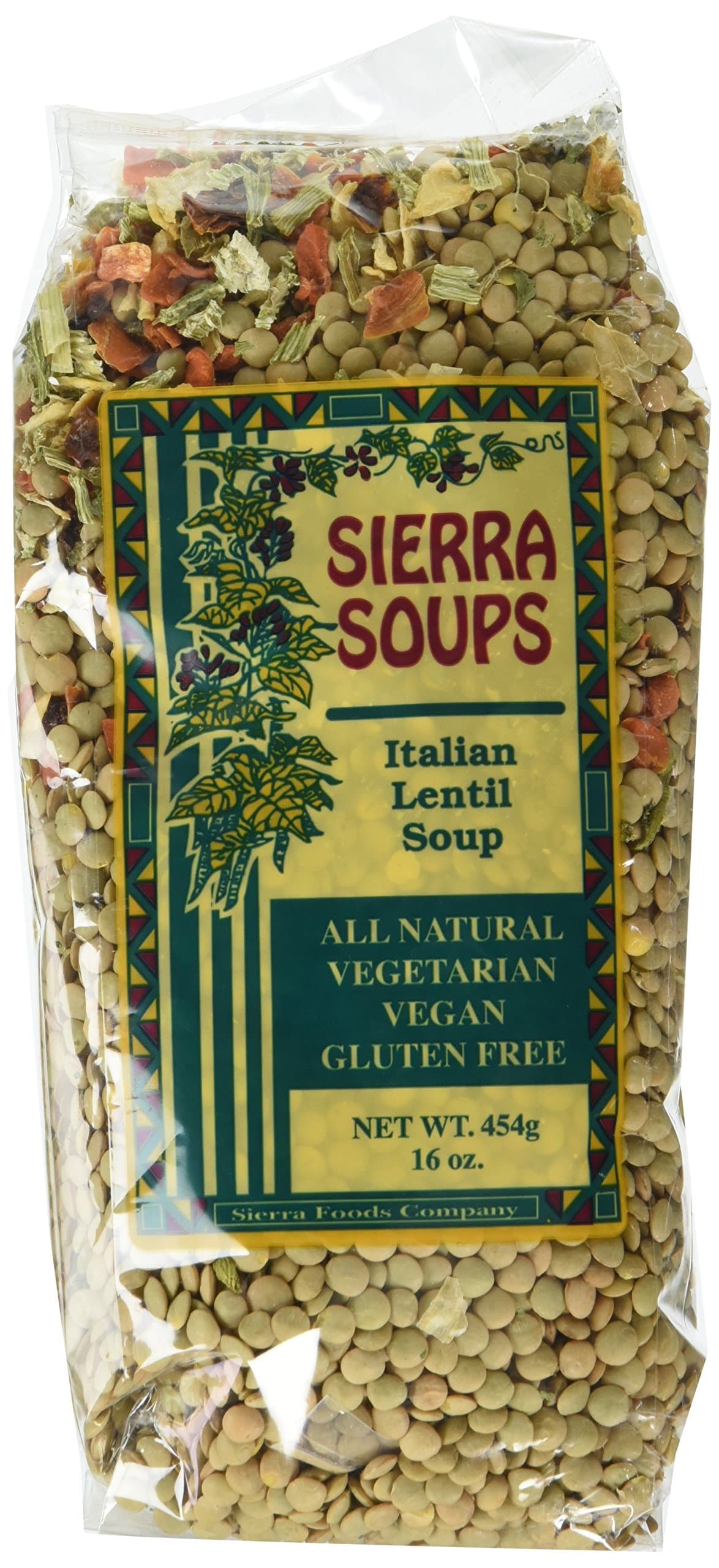Sierra Soups All Natural Gluten-Free Vegetarian Vegan Italian Lentil Soup Mix 16 Ounce each (2-Pack)