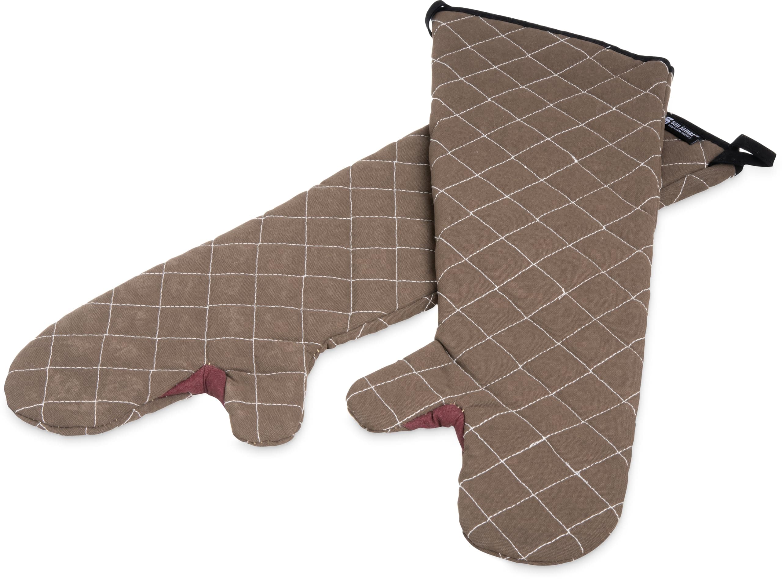 San Jamar 800FG24 BestGuard Commercial Heat Protection Up to 450° F Oven Mitts (Pair), 24" Length, Tan, 1 Count (Pack of 1)