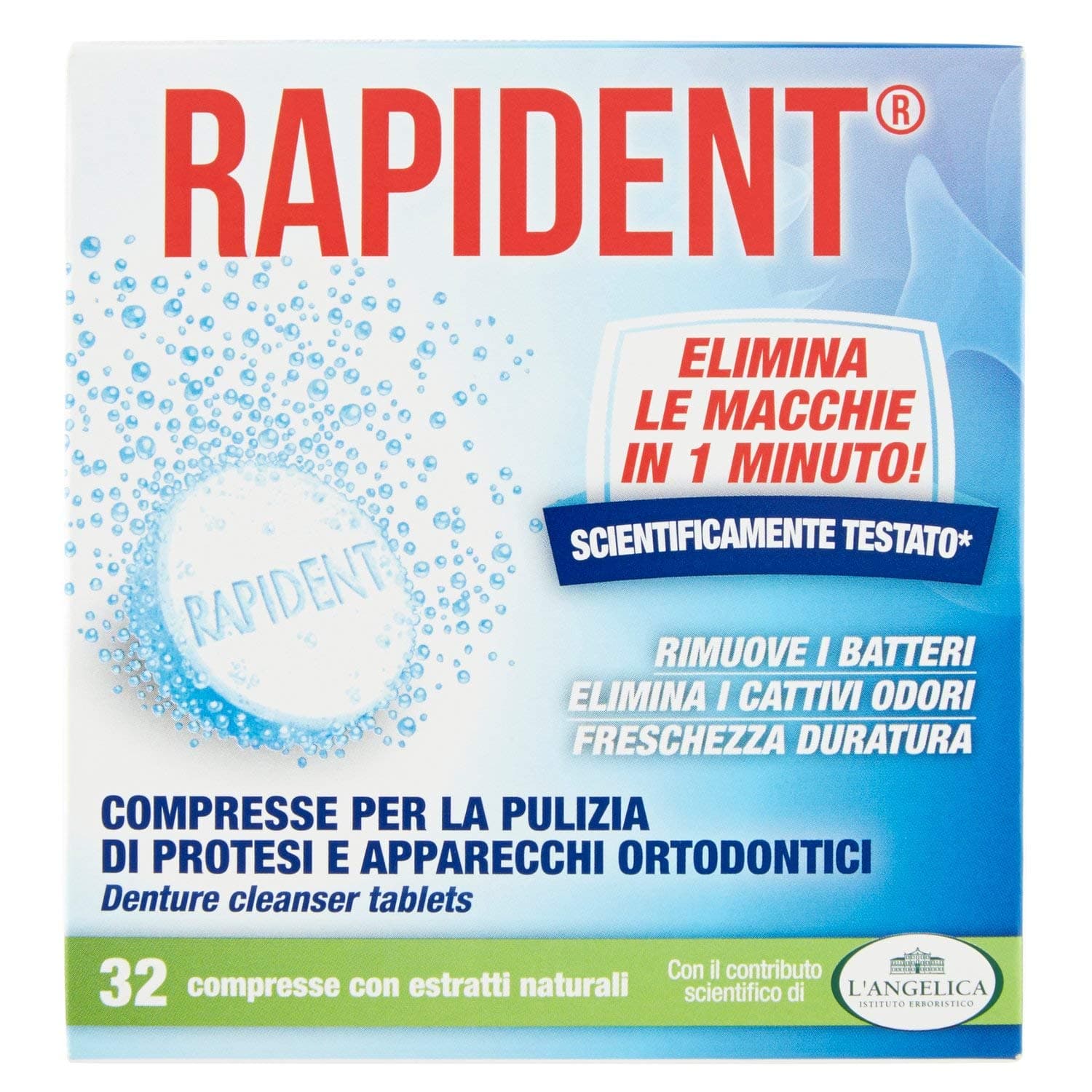 Rapident 32 Tablets for Cleaning Implants and Protheses