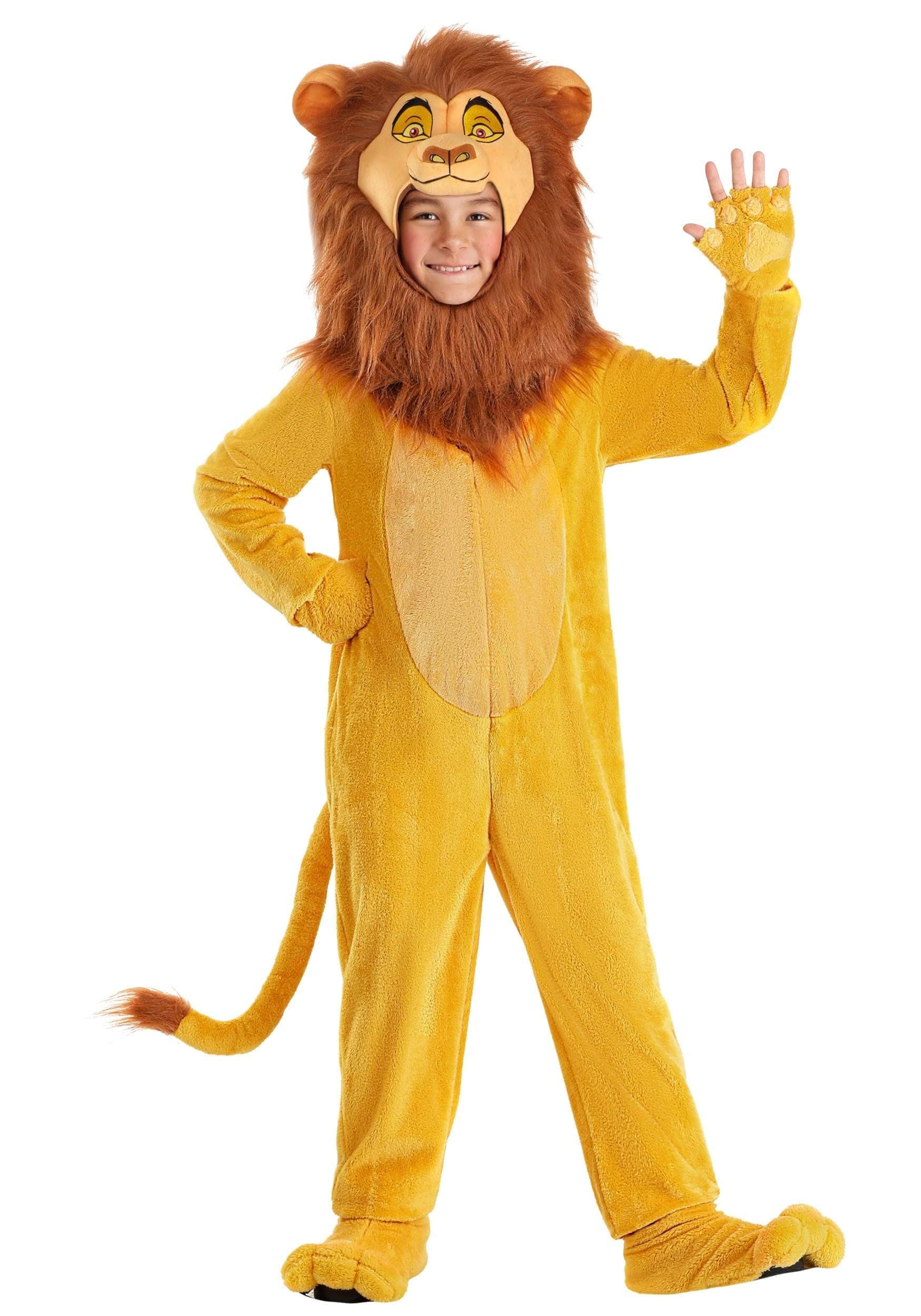 Disney Lion King Mufasa Costume for Kids with Jumpsuit, Headpiece, Gloves & Shoe Covers - Officially Licensed