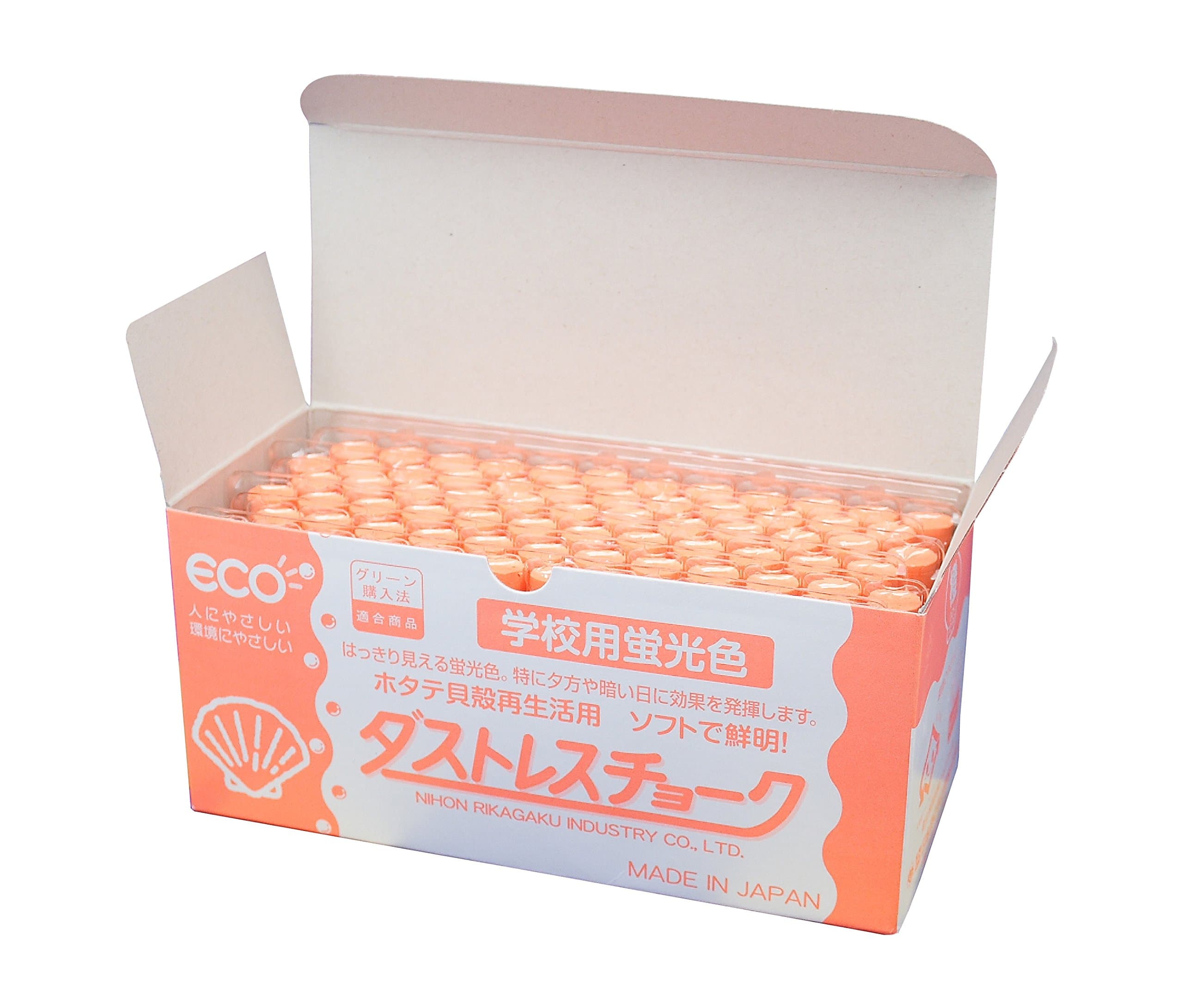日本理化学 Japan physics and chemistry Dasutoresu fluorescent chalk orange DCK-72-RG 72 ...