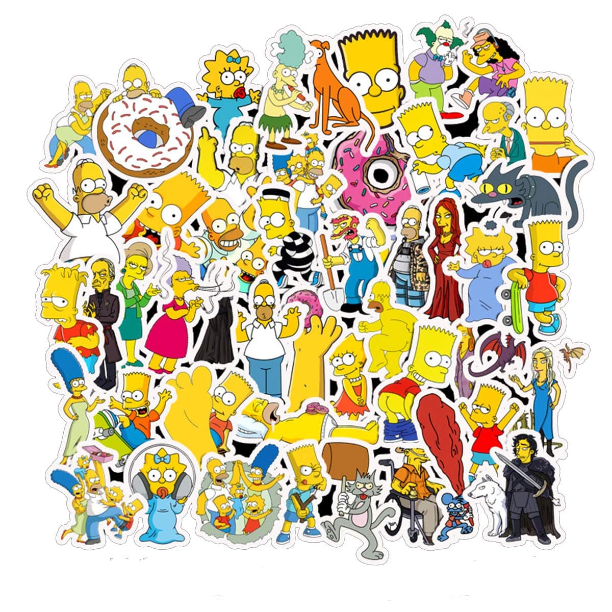 MINRAIN (Simpson Family) - 100PCS Simpson Family Vinyl Waterproof Stickers Computer Car Skateboard Motorcycle Bicycle Luggage Guitar Bike Decal Best Gift for Kids (Simpson Family)