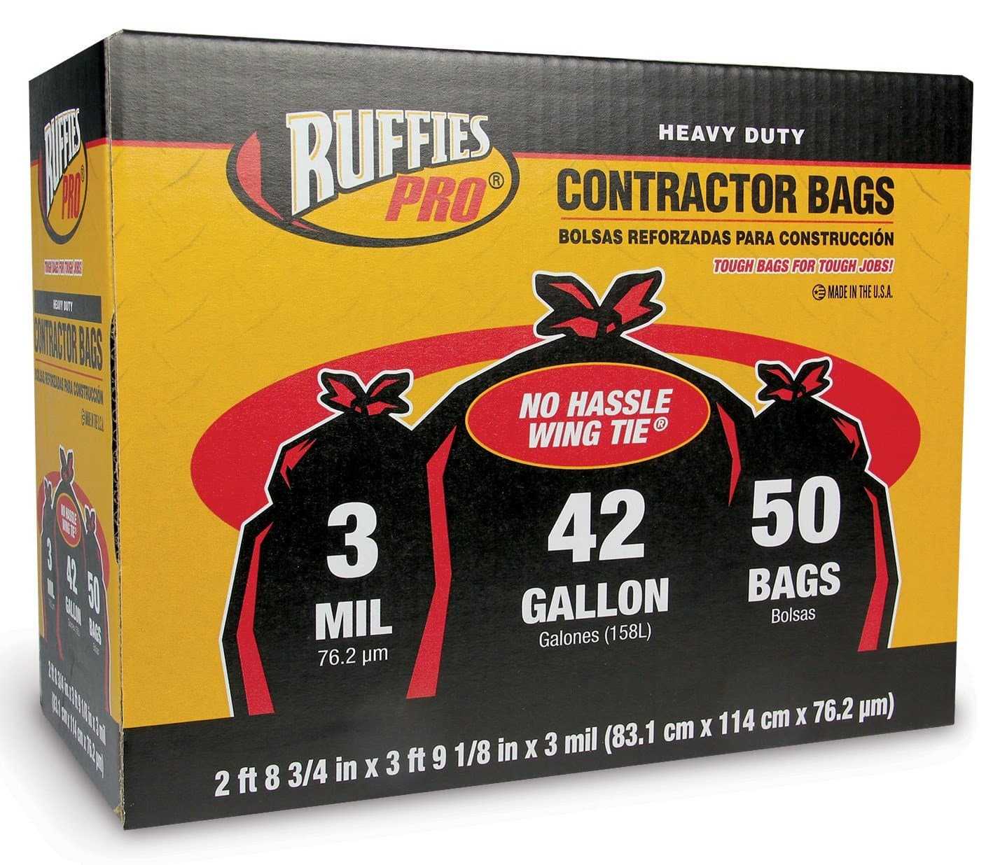 Ruffies CCB750 42-Gallon Heavy Duty Contractor Clean Up Bags