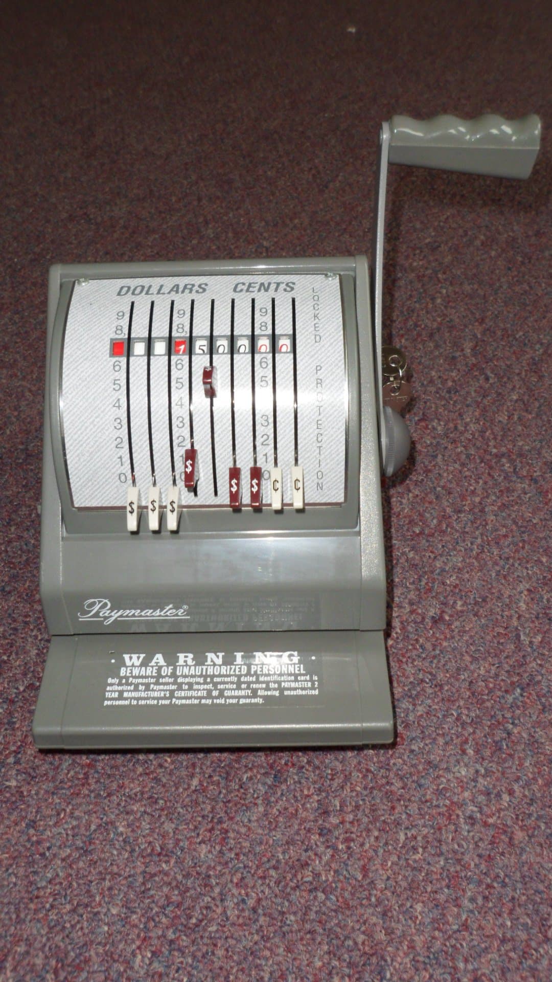 Paymaster 9000-9 Manaul Check Writer & Protector - Reconditioned