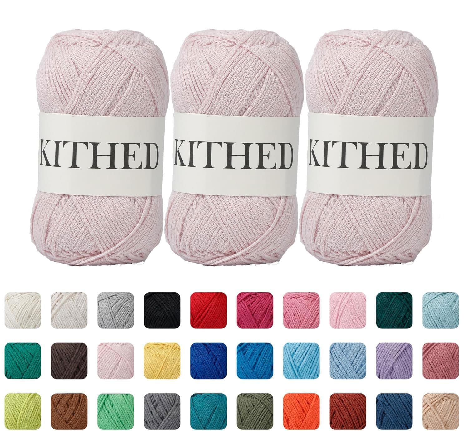 Cotton Yarn,10.5oz,526yard,3 Pack ,Soft Yarn for Crocheting and Knitting (20 Baby Pink)