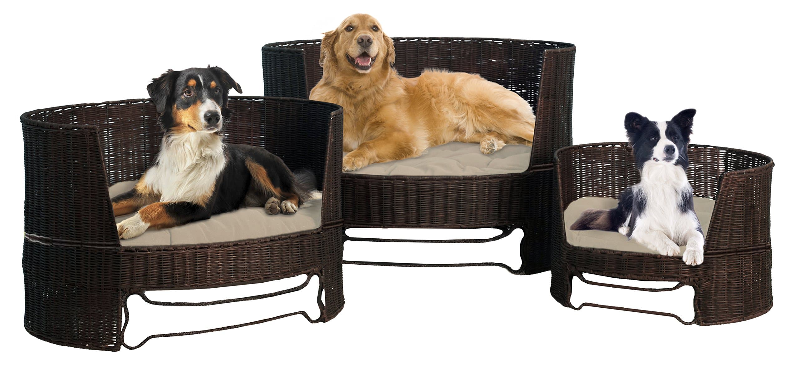 The Refined Canine Dog Day Bed with Outdoor Cushion for Dogs of 30 to 50-Pound, Medium
