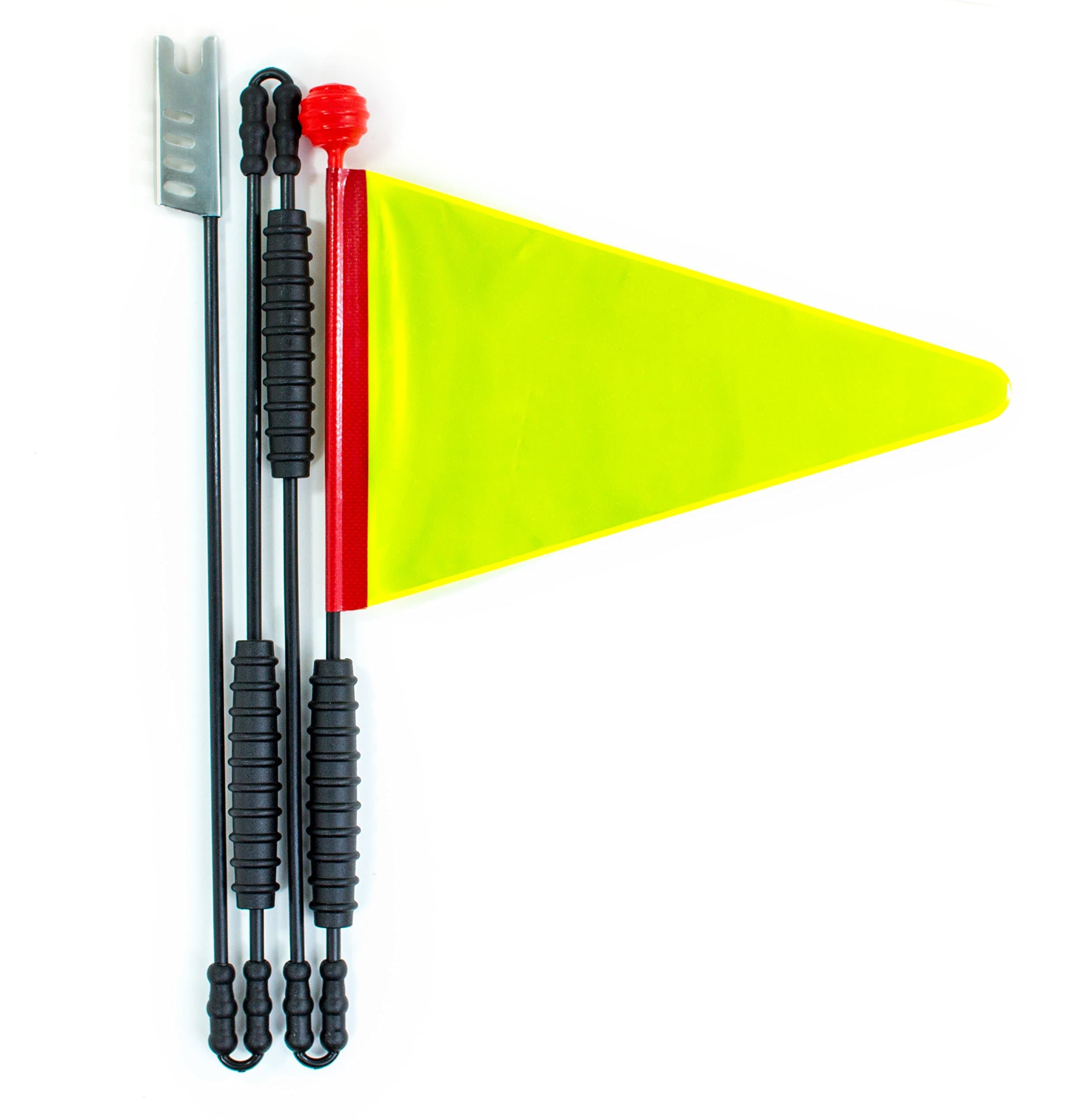 PIPROX Bike Safety Flag Pole | Cycley Bicycle Pennant for Kids | Neon Reflective High Visibility | 5.2 Feet | Four-Piece Set