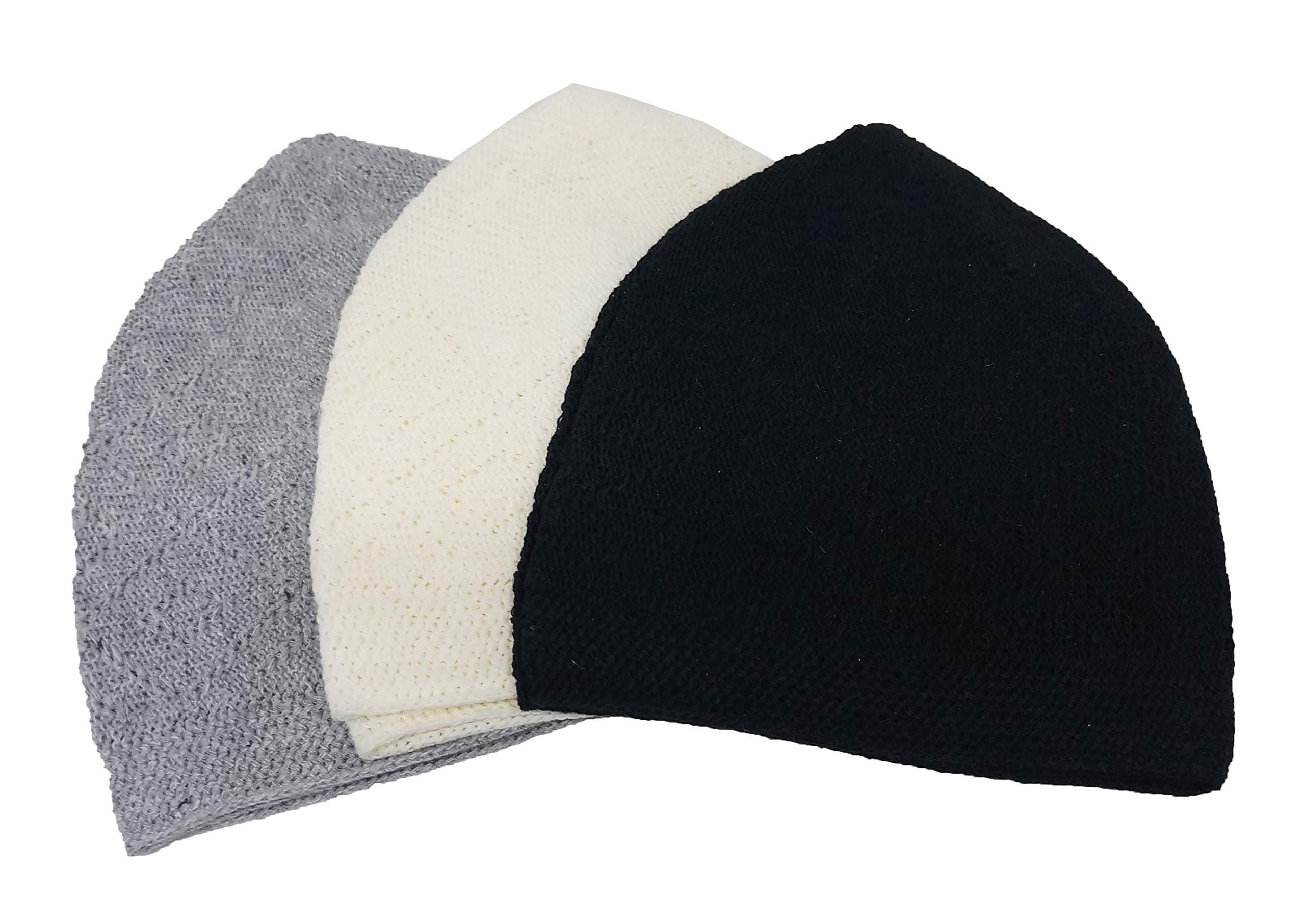 JILANI HANDICRAFT Islamic Muslim Knitting Kufi Topi Prayer Hat Crochet Taqiyah Takke Skull Cap cufi hat Omani Kufi namaz topi for Men (W)
