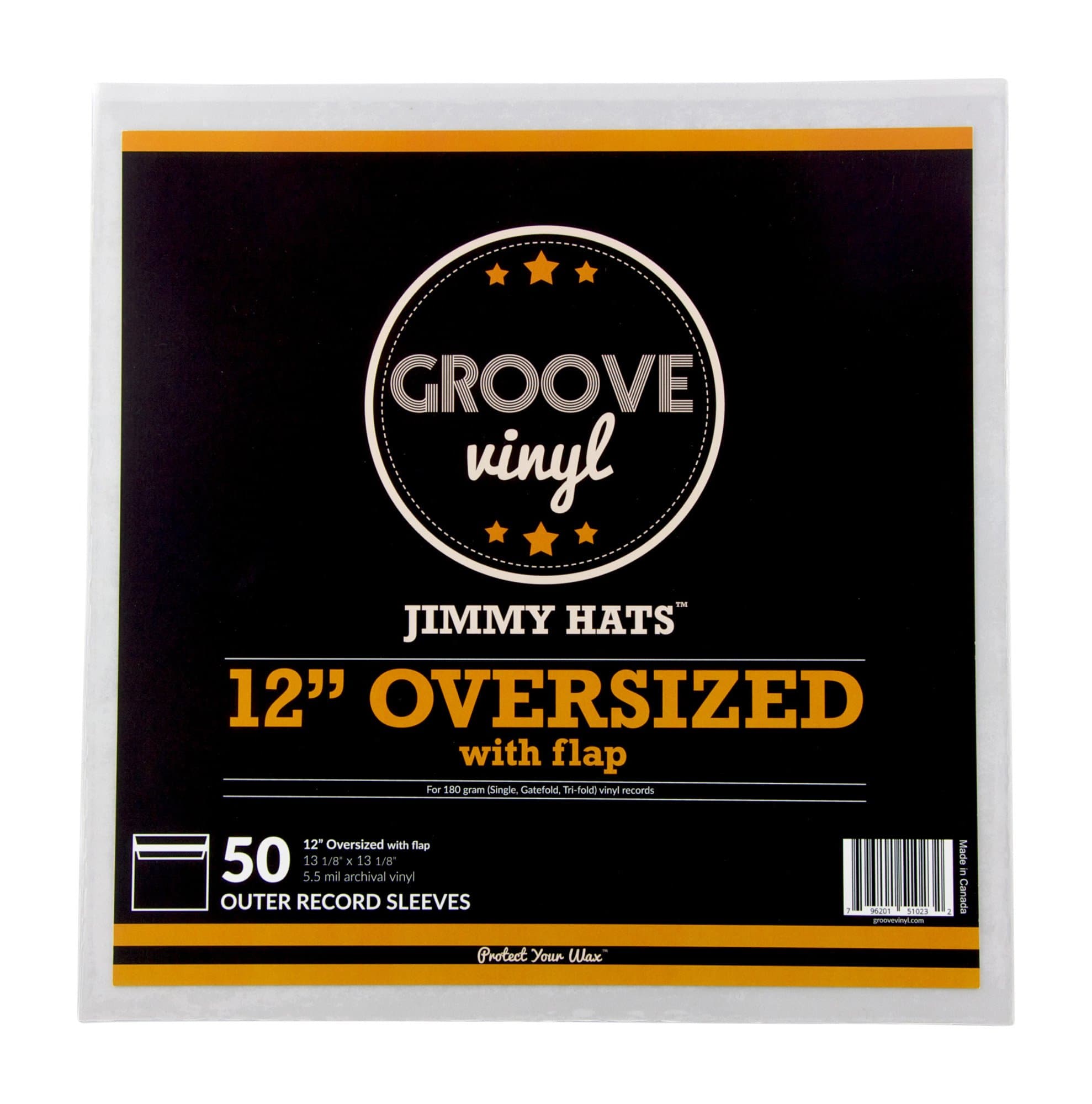 50 Vinyl Record Sleeves - 13.125" x 13.125" 5.5 Mil Crystal Clear Album Sleeves with Resealable Non-Adhesive Flap - Fits 12 Inch Single, Double, and Gatefold LPs - Protect Your Record Collection