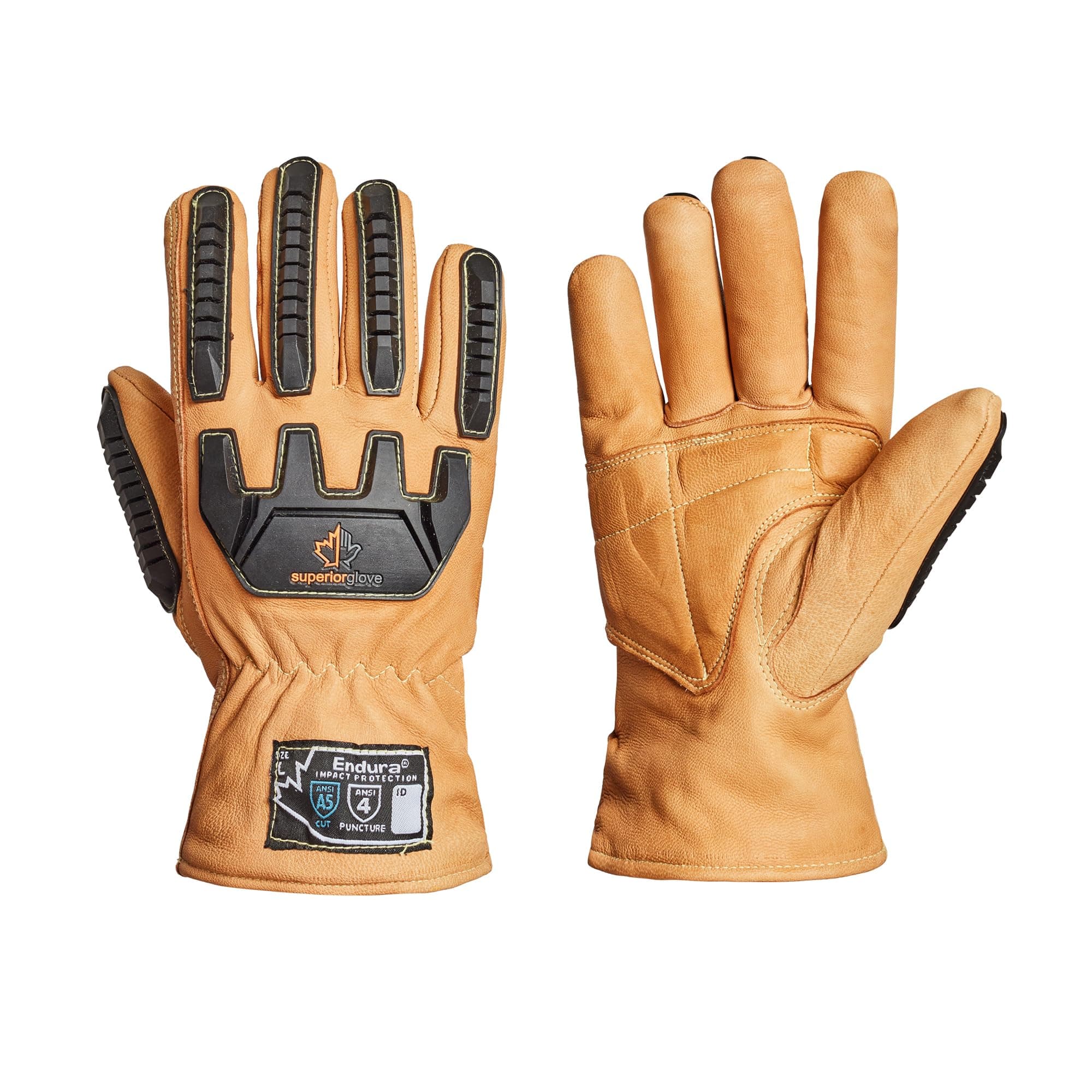 378GKVSB Superior Goatskin Leather Safety Work Gloves - Anti-Impact