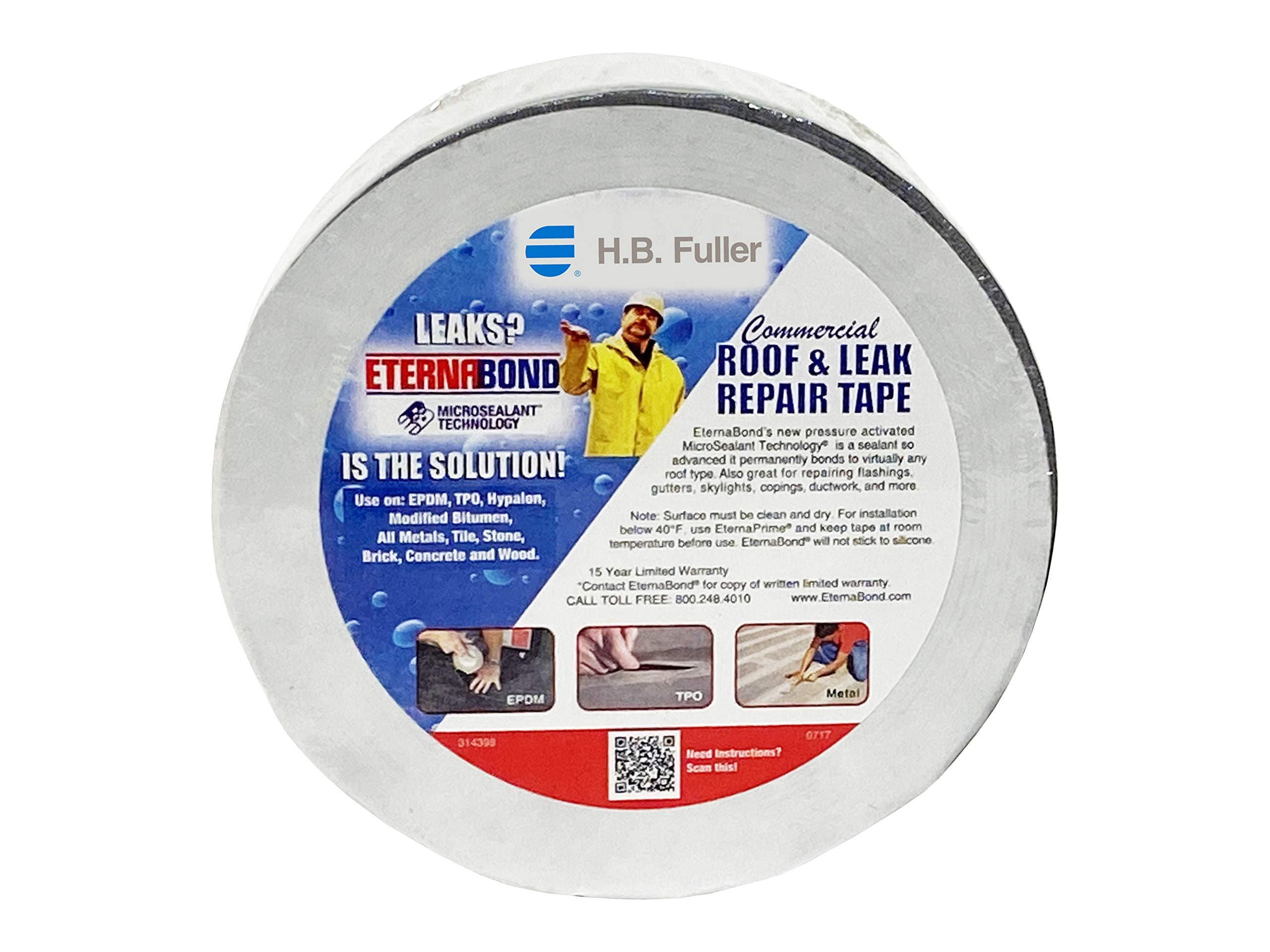 EternaBond RoofSeal Gray 2" x50' MicroSealant UV Stable RV Roof Seal Repair Tape | 35 mil Total Thickness - EB-RG020-50R - One-Step Durable, Waterproof and Airtight Sealant