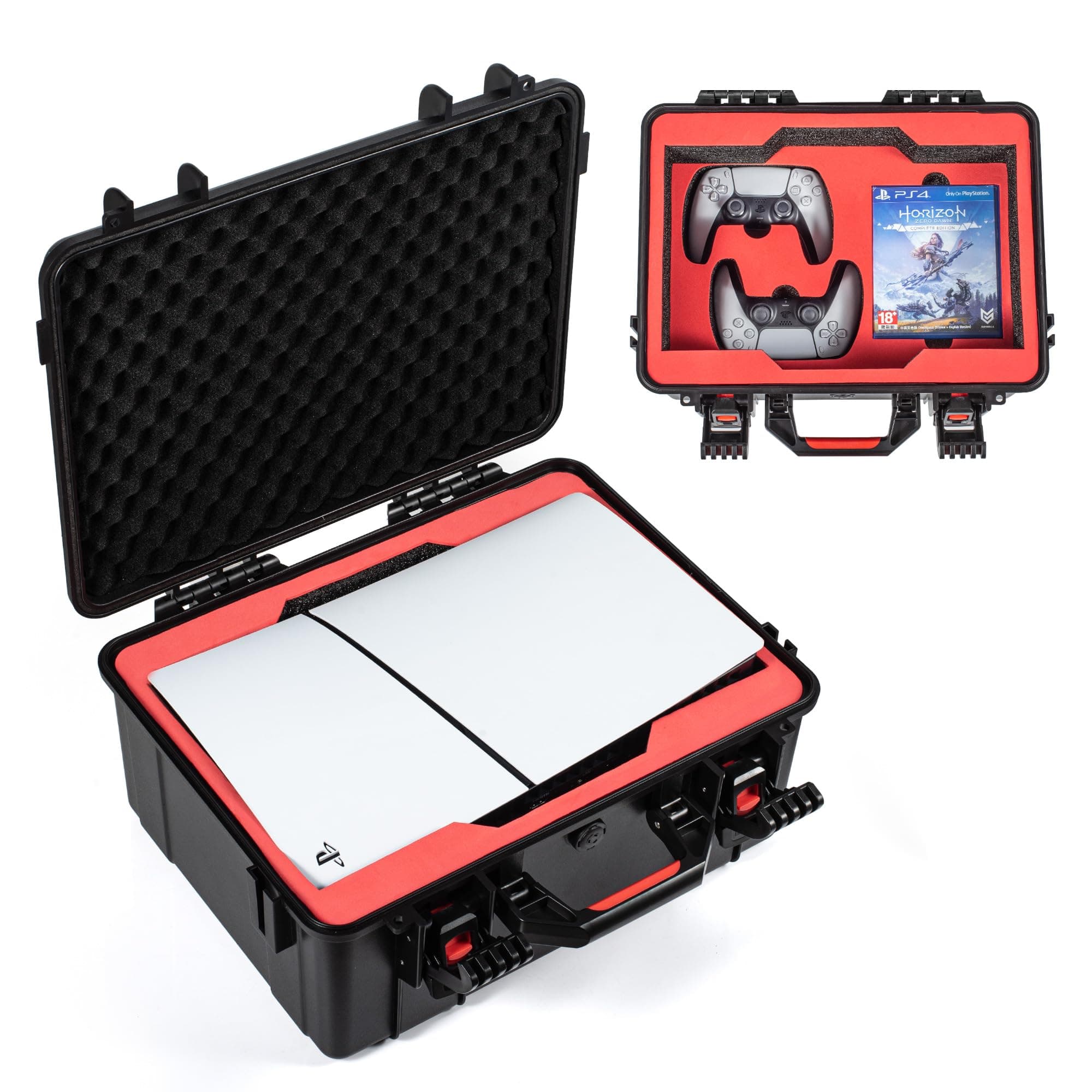 Hard Shell Travel Case for 2023 New PS5 Slim, Shock-Absorbing Protection Waterproof Carrying Case for PlayStation 5 Console (Slim), Controllers and Gaming Accessories (Not for the 2020 PS5 Console)