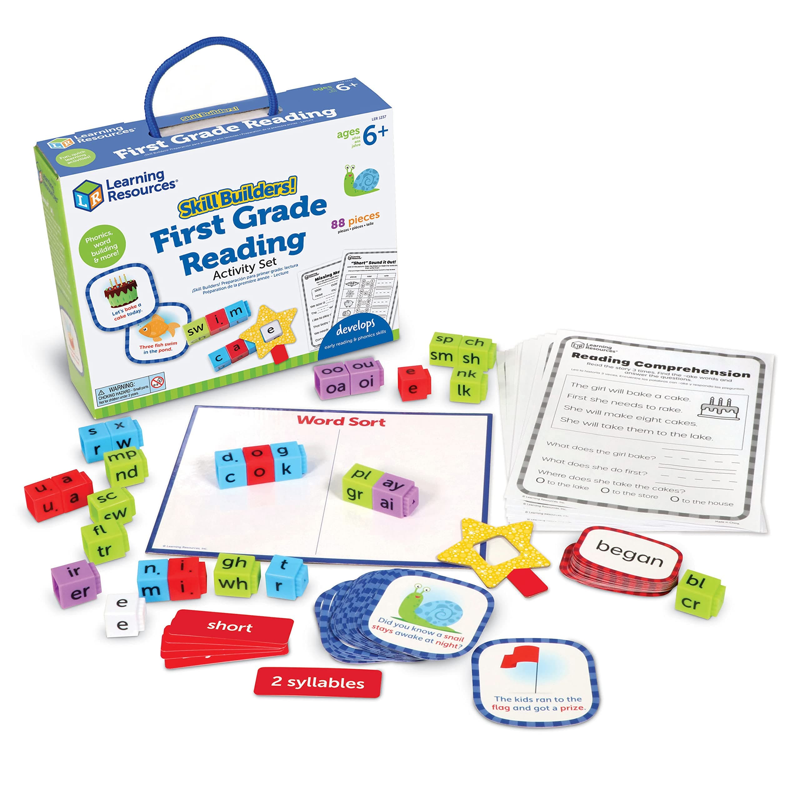 - Learning Resources Skill Builders! 1st Grade Reading - 88 Pieces, Ages 6+ First Grade Learning Materials, Homeschool and Classroom Supplies, Reading Games for Kids