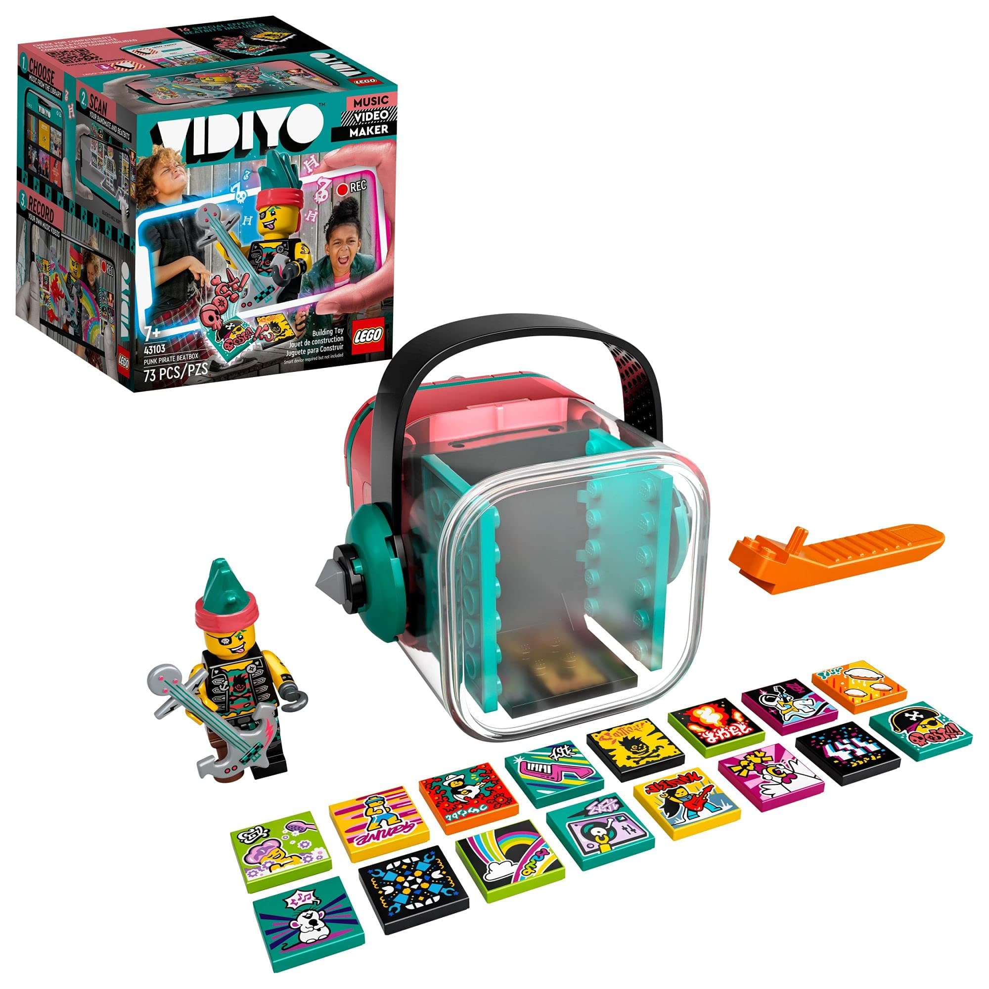 VIDIYO Punk Pirate Beatbox 43103 Building Kit with Minifigure; Creative Kids Will Love Producing Music Videos Full of Songs, Dance Moves and Special Effects, New 2021 (73 Pieces)