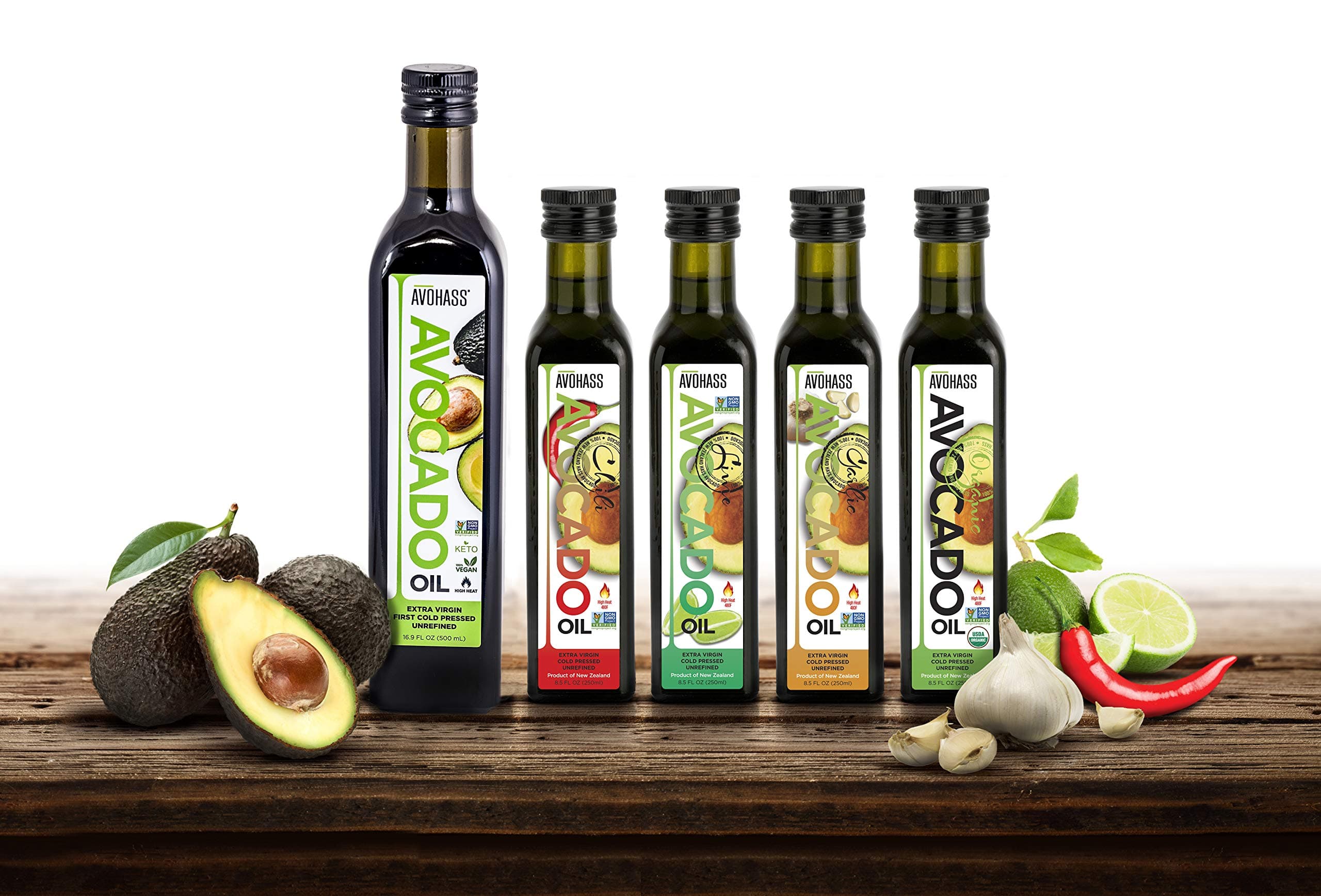 AvohassExtra Virgin Avocado Oil 5 Bottle Assortment