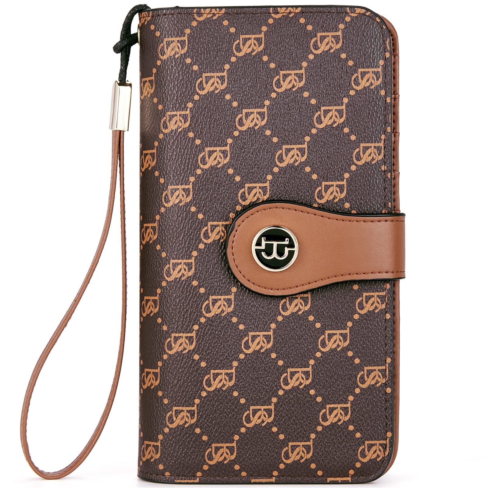 BostantenLeather Wallets for women RFID Blocking Cards Holder Purses with Zipper Pocket Wristlet