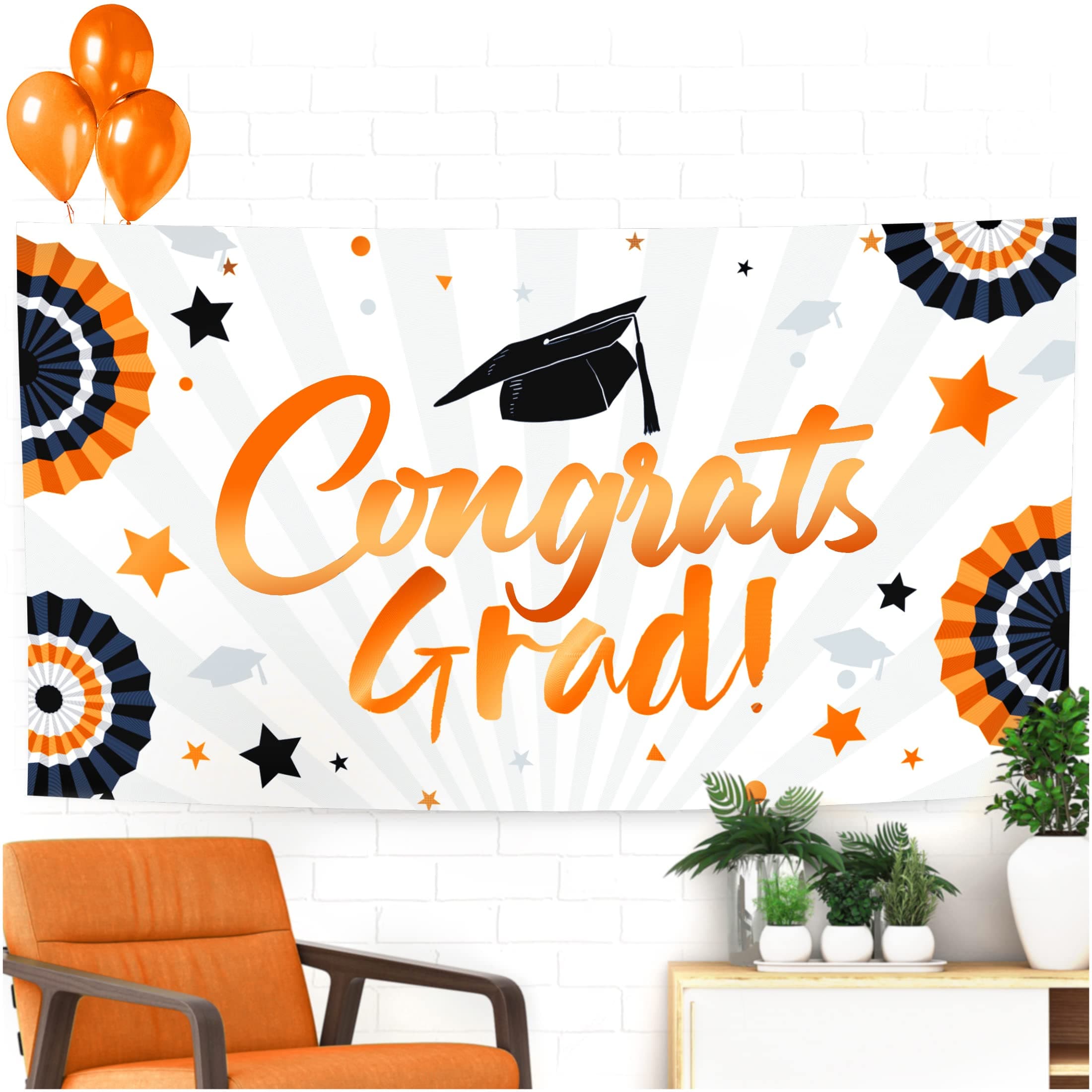 Graduation Banner 2022 - Graduation Decorations 2022 - Graduation Party Supplies 2022 - Large 71” x 40” Graduation Backdrop 2022 Decor - Congrats Grad Banners Yard Sign - Car Decorations for Parade