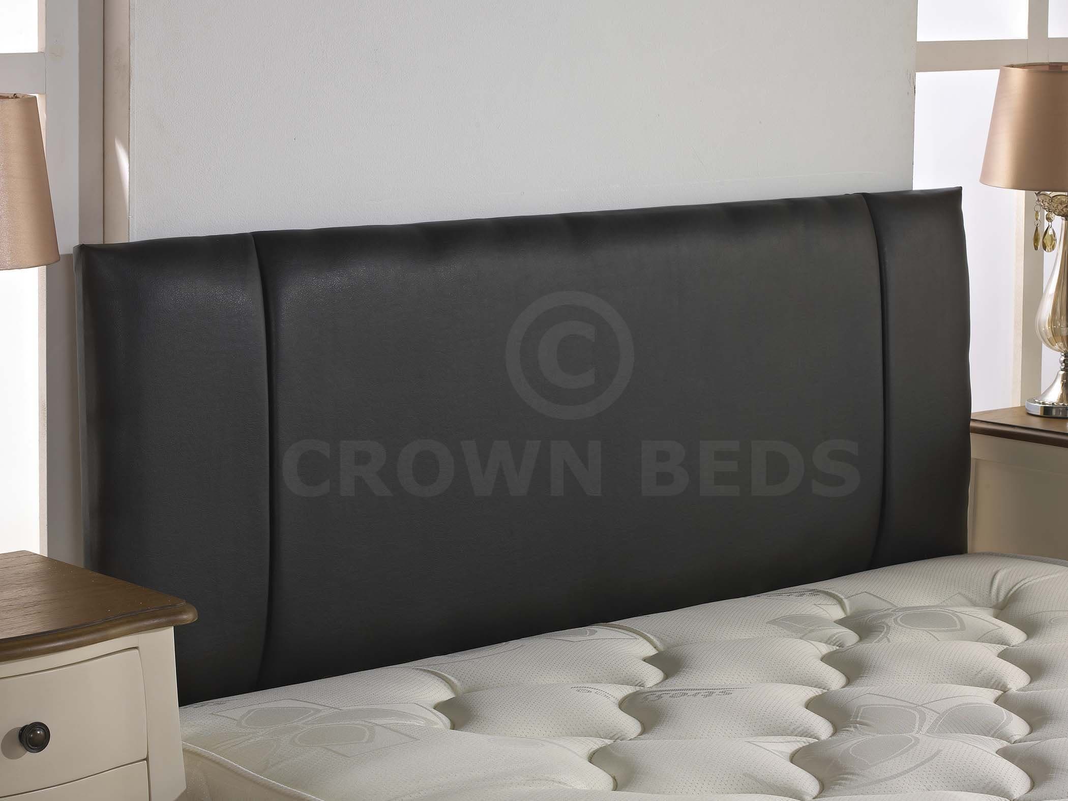 CROWNBEDSUK QUALITY FAUX LEATHER PORTOBELLO HEADBOARD 2ft6,3ft,4ft,4ft6,5ft,6ft NEW!!!!! (3ft single, black)