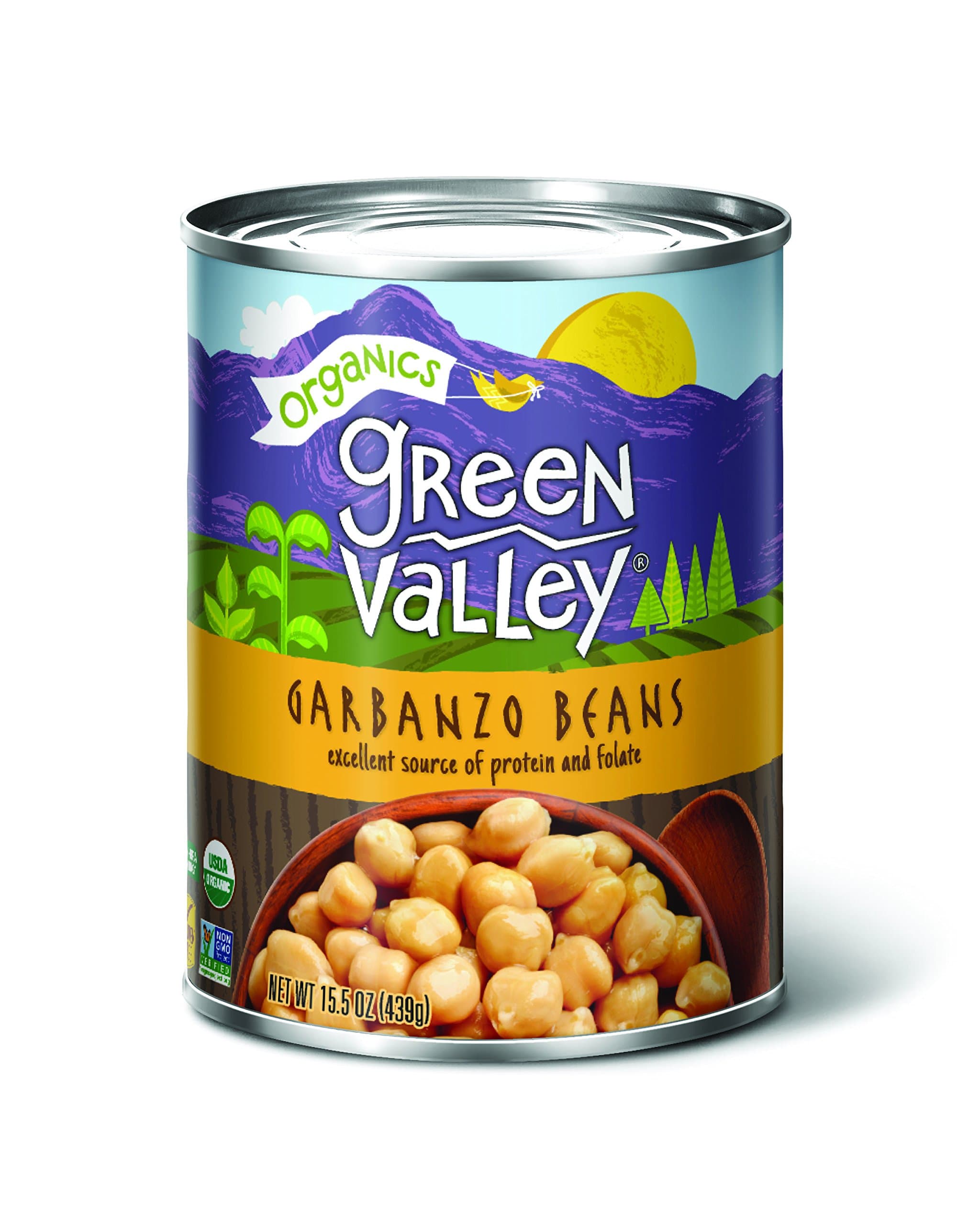 Green Valley Organics Garbanzo Beans, 15 oz (Pack of 12)