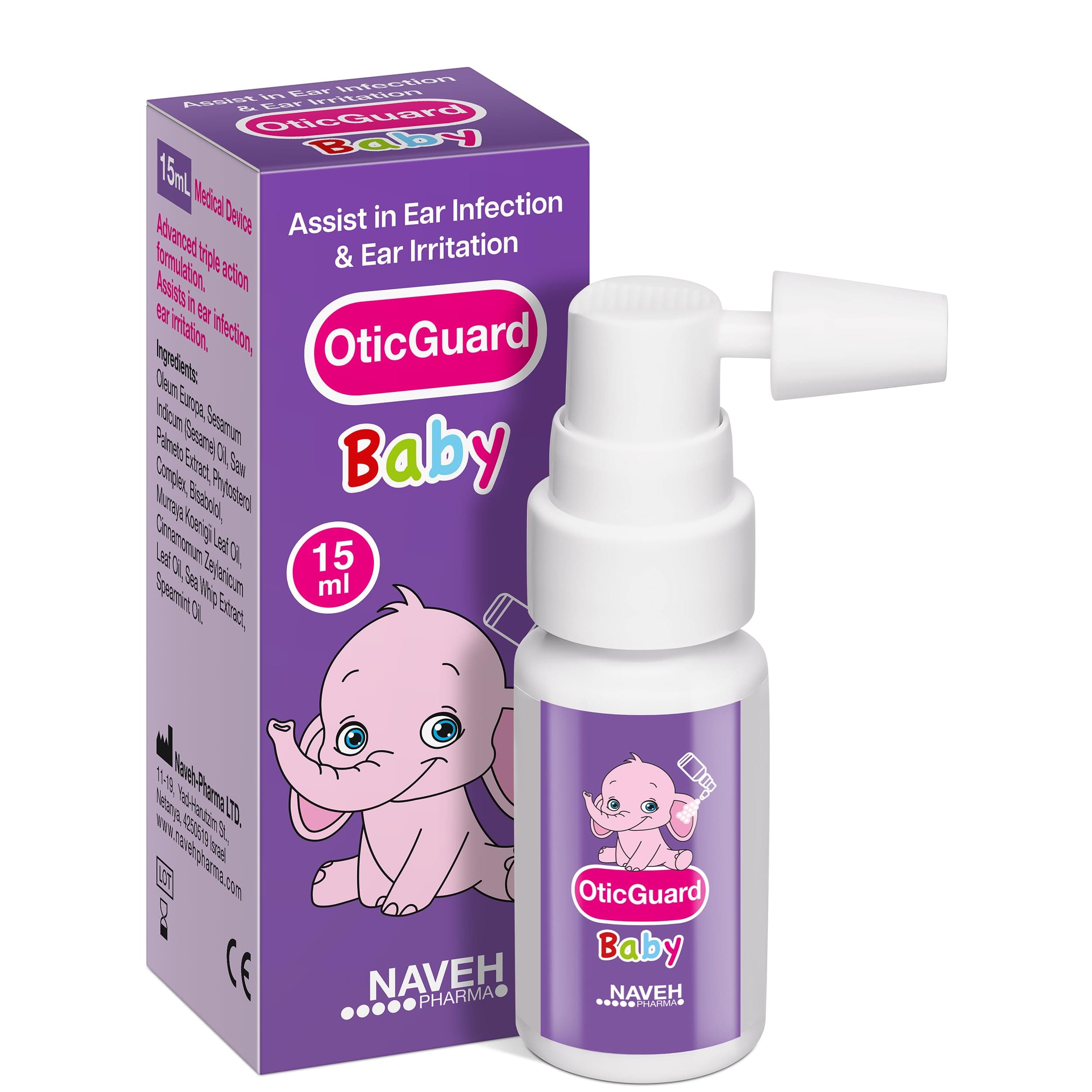 – NAVEH PHARMA Otic Guard Baby Ear Drops – Natural Ear Oil for Ear Wax Removal & Infection Relief – Gentle Ear Cleaner for Babies, Toddlers & Kids – Soothes Itchy Ears & Swimmer’s Ear
