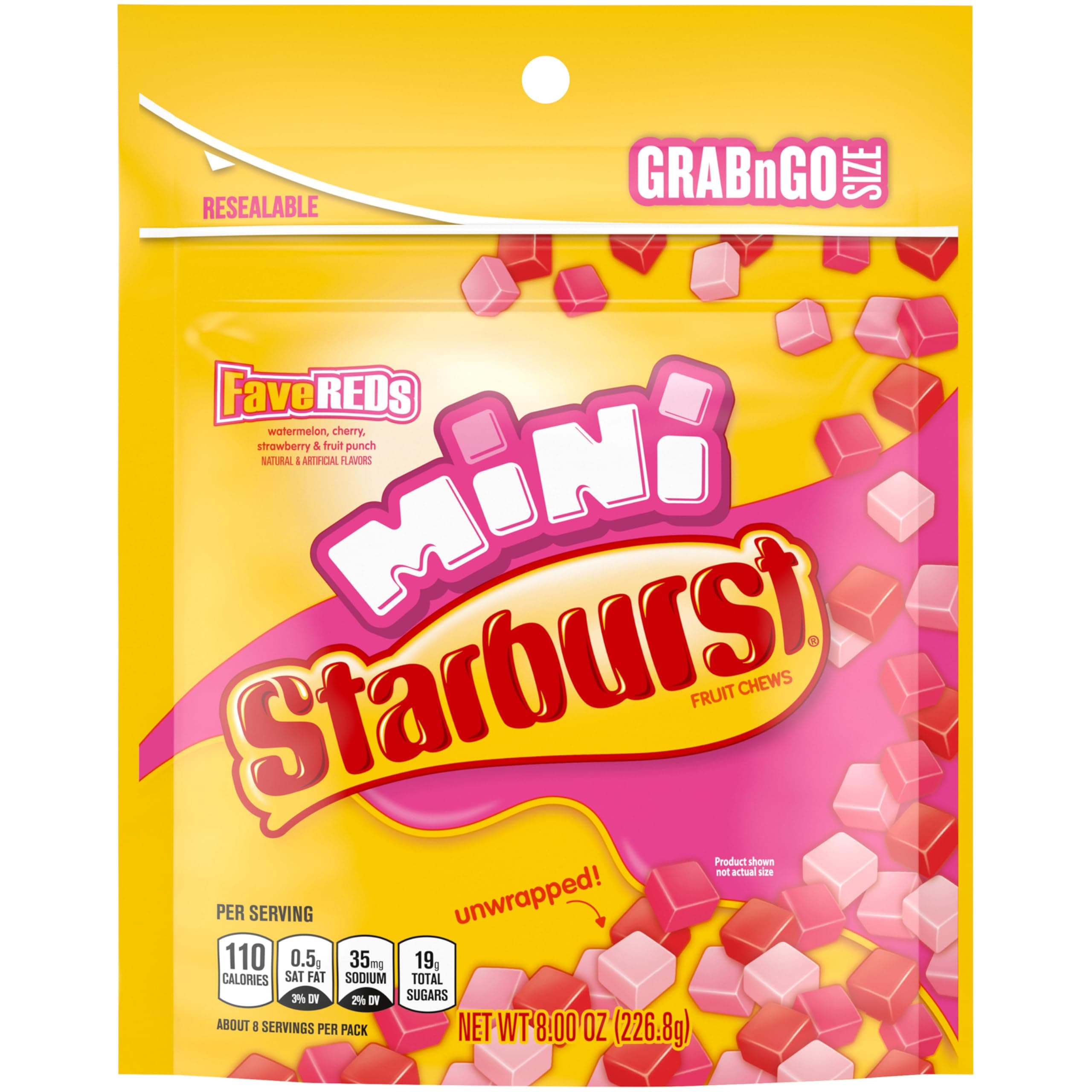 Starburst FaveREDS Minis Fruit Chews Candy, 8-Ounce (8 Bags)