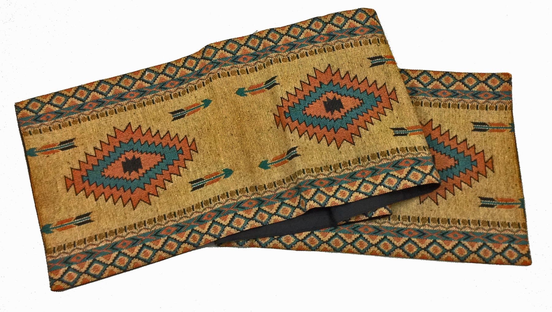 Kinara Diamond Arrow Jacquard Table Runner 13x72 inches RaaKah