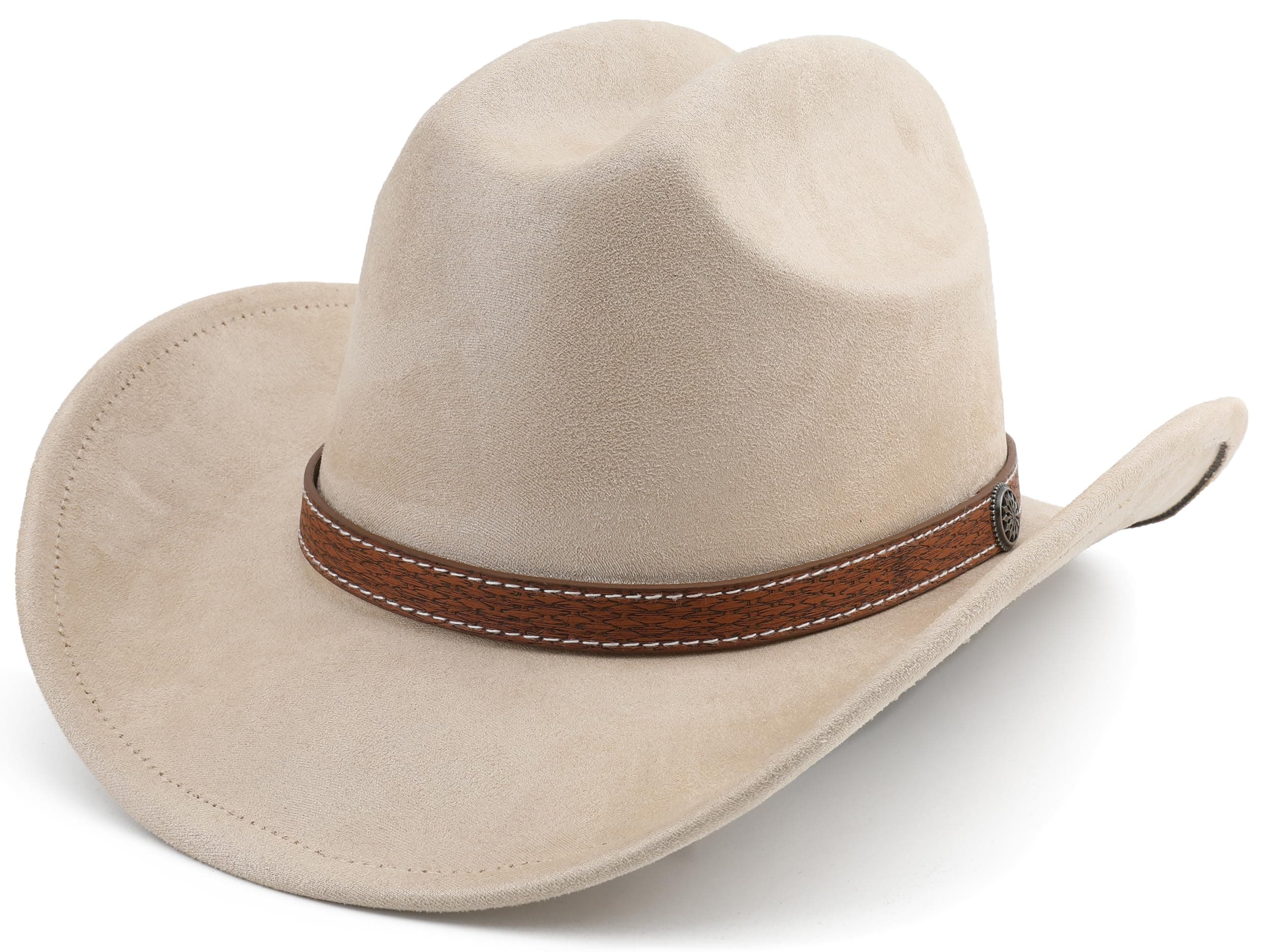 Western Cowboy Hat for Women Men Small Short Wide Brim Beach Cowgirls Cattleman Cowboys Hats