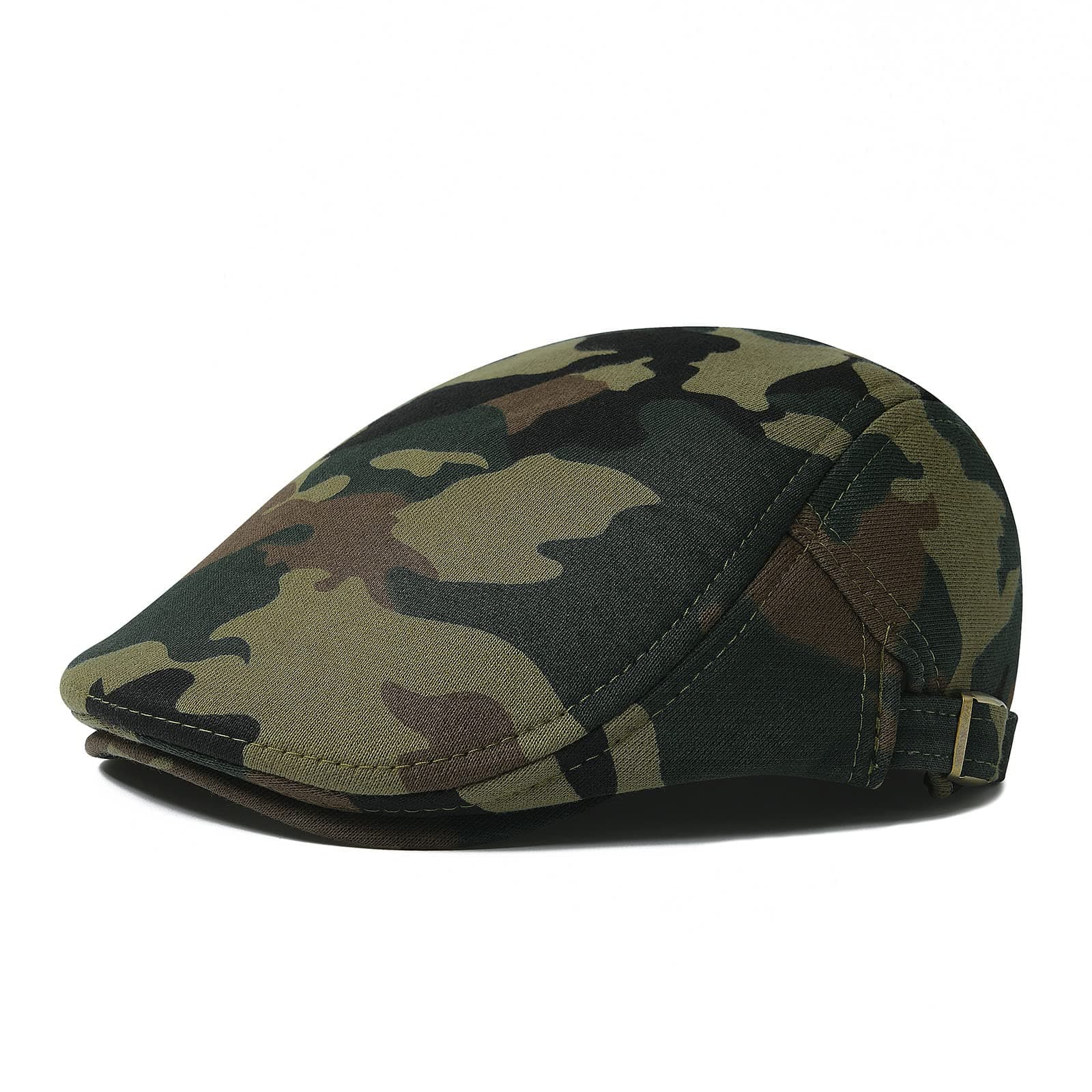 VOBOOM Men Newsboy Cap Cotton Flat Ivy Gatsby Driving Hat (Green Camouflage)