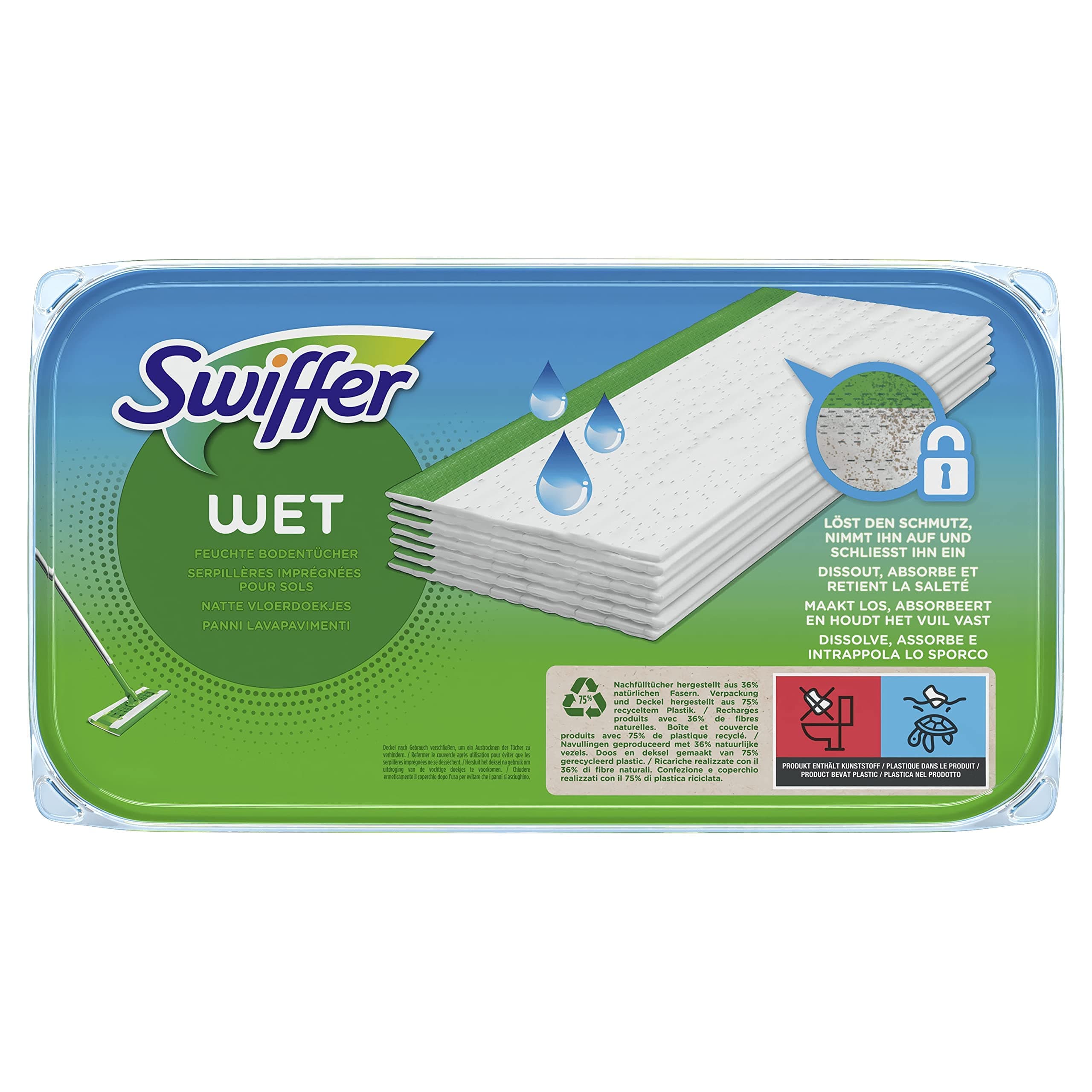 Swiffer Floor Mop Moist Floor Wipes Refill Pack with Fresh Citrus Fragrance for Quick and Easy Cleaning