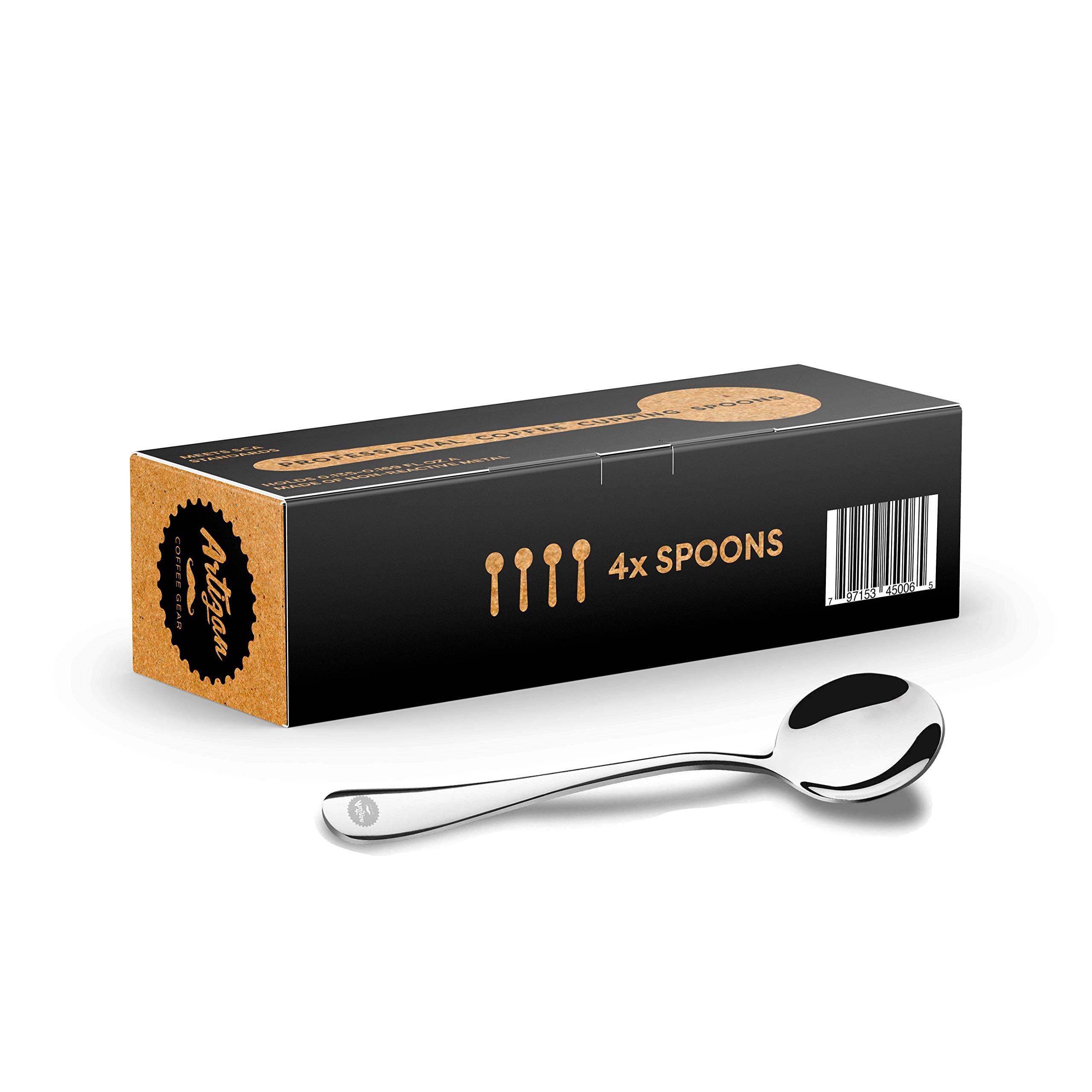 Specialty Coffee Association (SCA) Professional Coffee Cupping Spoon - Stainless Steel (4 Spoons)