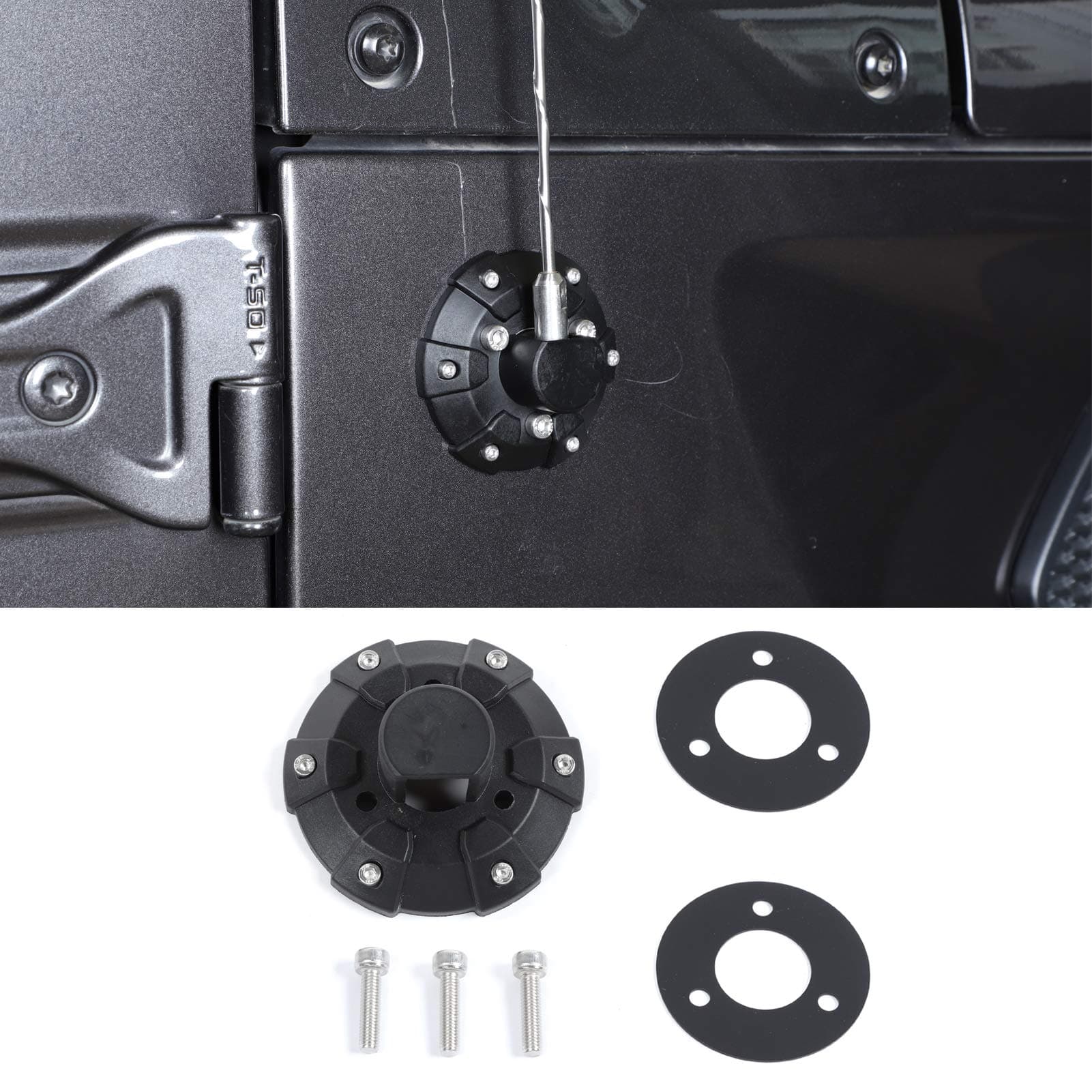 Voodonala for Jeep Radio Antenna Base Cover for 2007-2019 Jeep Wrangler JK JKU JL JLU Gladiator JT,ABS Black