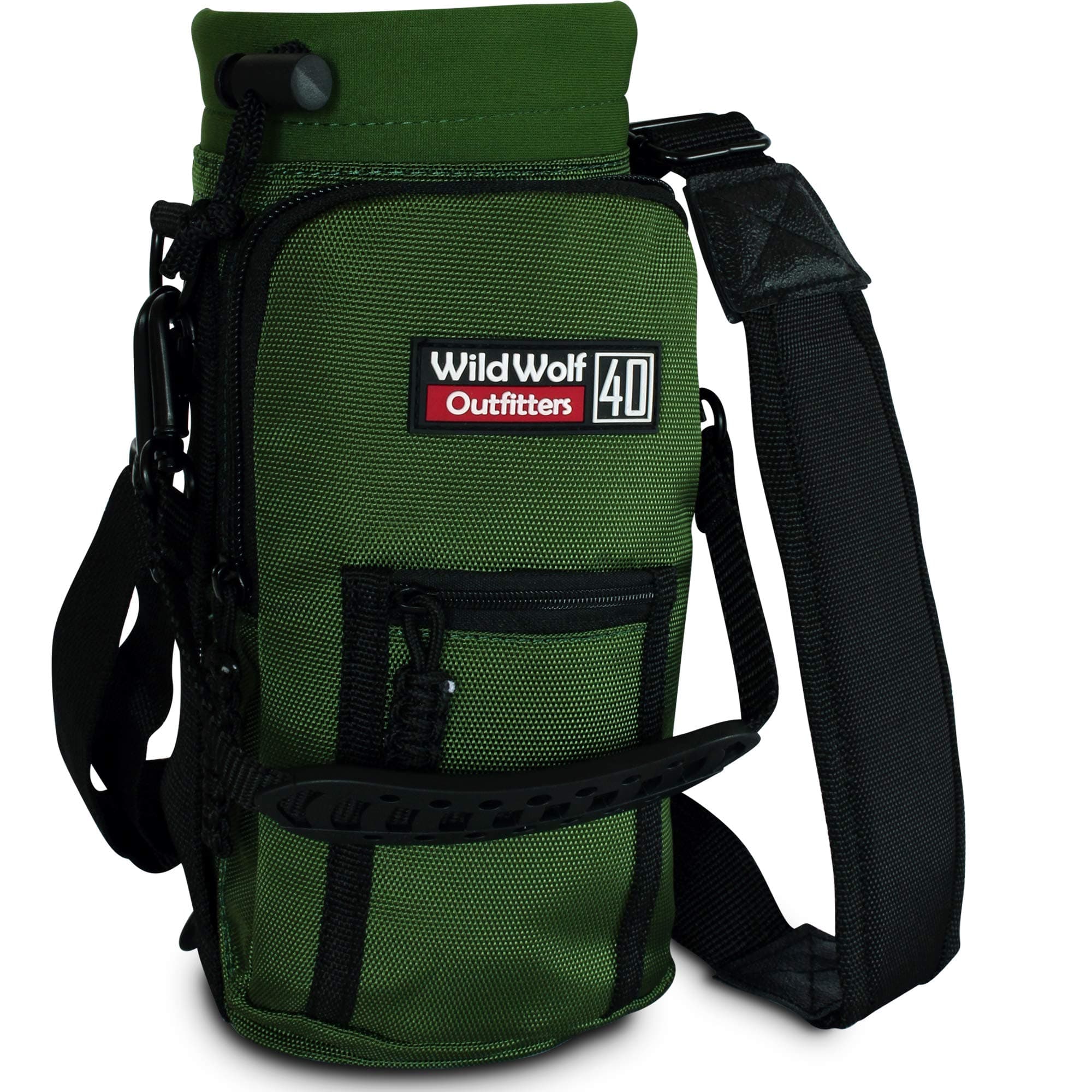 Wild Wolf Outfitters - #1 Best Water Bottle Holder for 40 oz Bottles - Carry, Protect and Insulate Your Flask with This Military Grade Carrier w/ 2 Pockets and an Adjustable Padded Shoulder Strap.