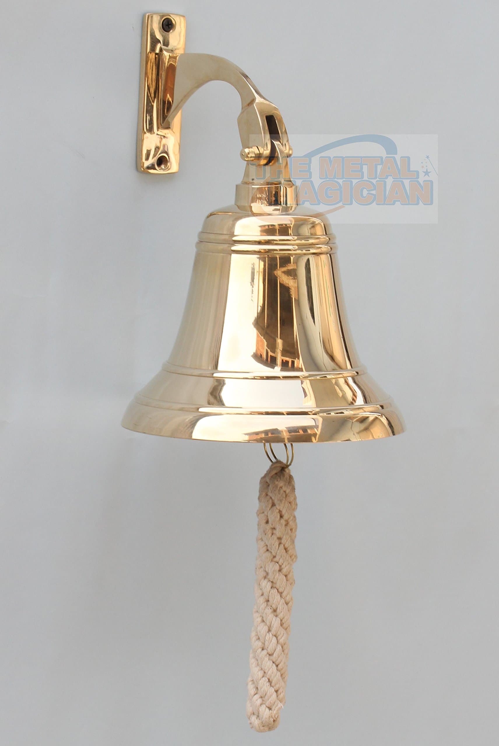 Brass Ship Bell Polished Nautical, Heavy Duty Brass Maritime Duty Watch Ships Bell by The Metal Magician