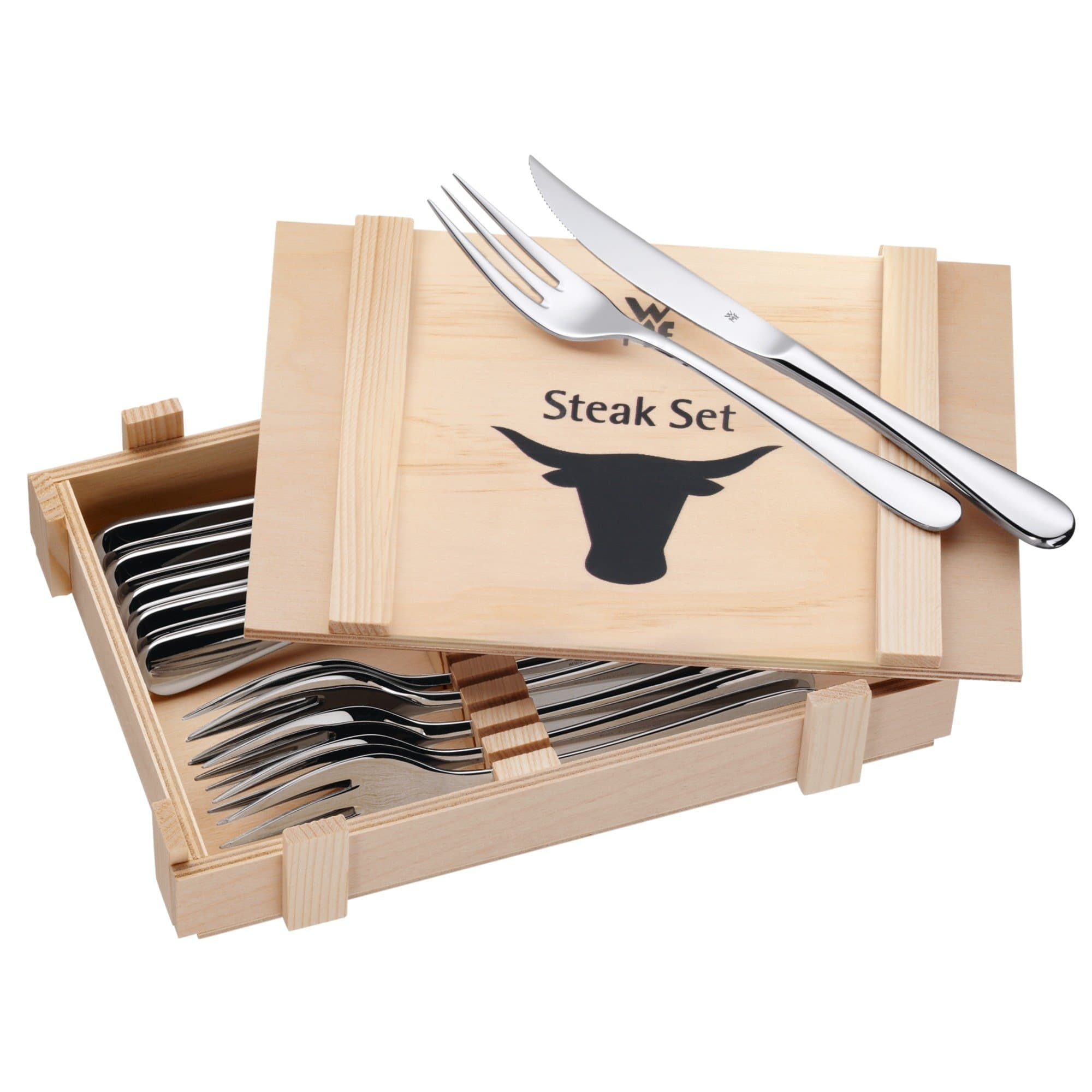 Geschenkidee Stainless Steel Steak Cutlery Set, 12-Pieces, Silver