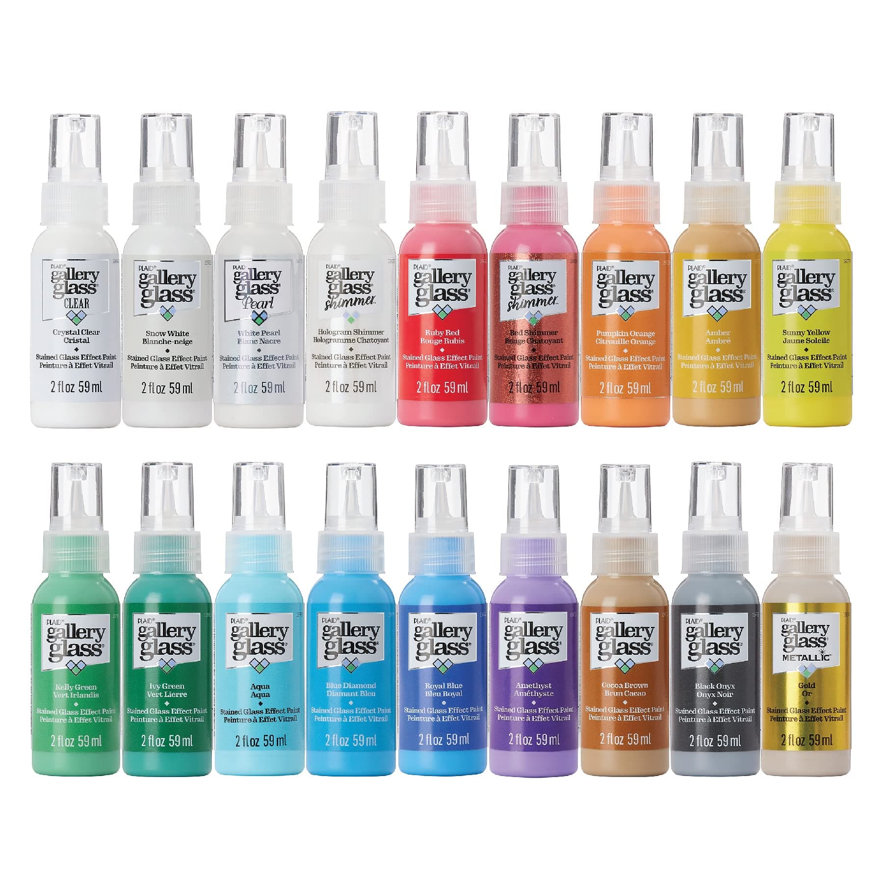 Window Acrylic Craft Paint Set Formulated to be Non-Toxic, Perfect for Beginners and Artists, Eighteen Bottles, 2 Ounce, Assorted Colors 1