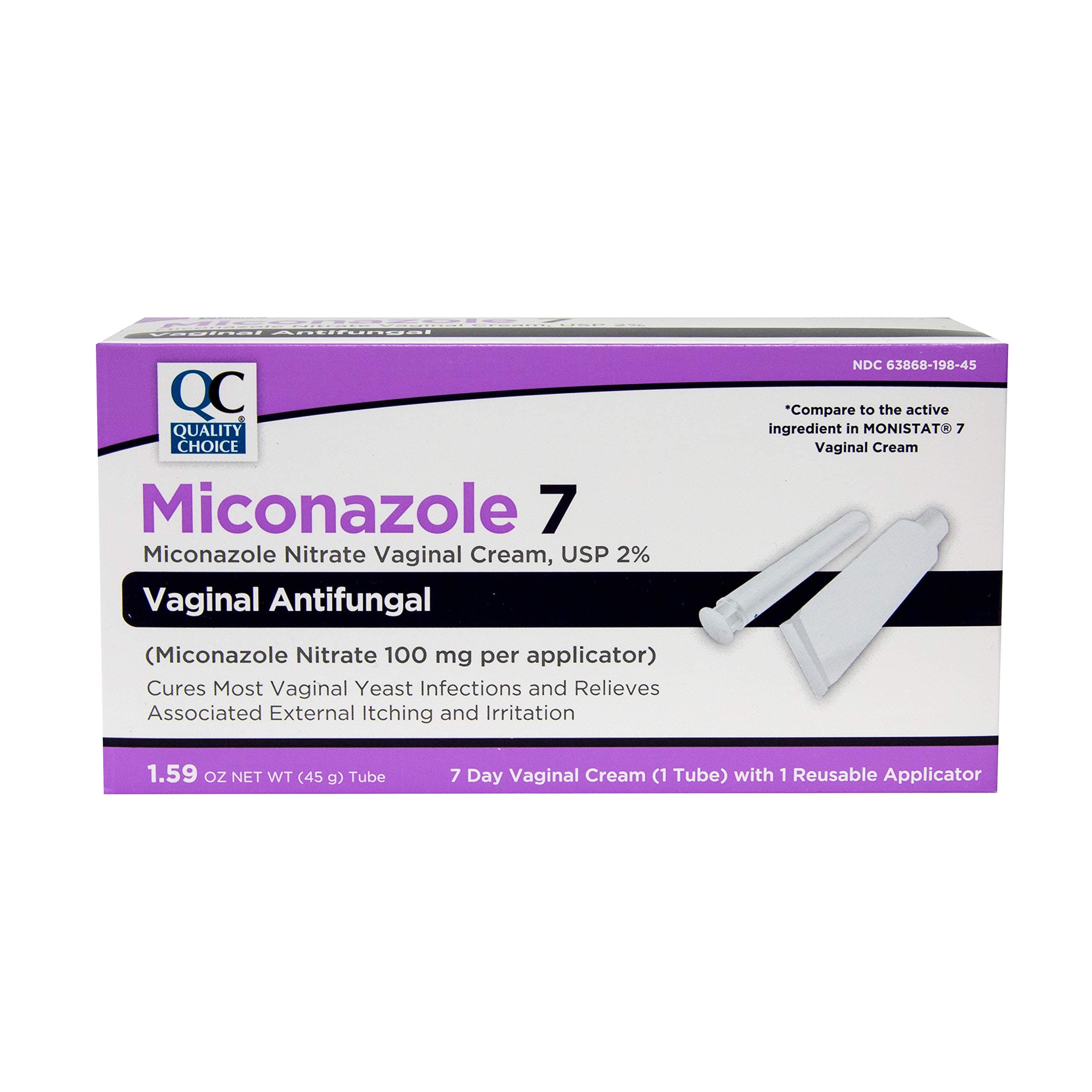 Miconazole Nitrate 2% 7 Day Vaginal Antifungal Cream, 1.59 Ounces (45g)