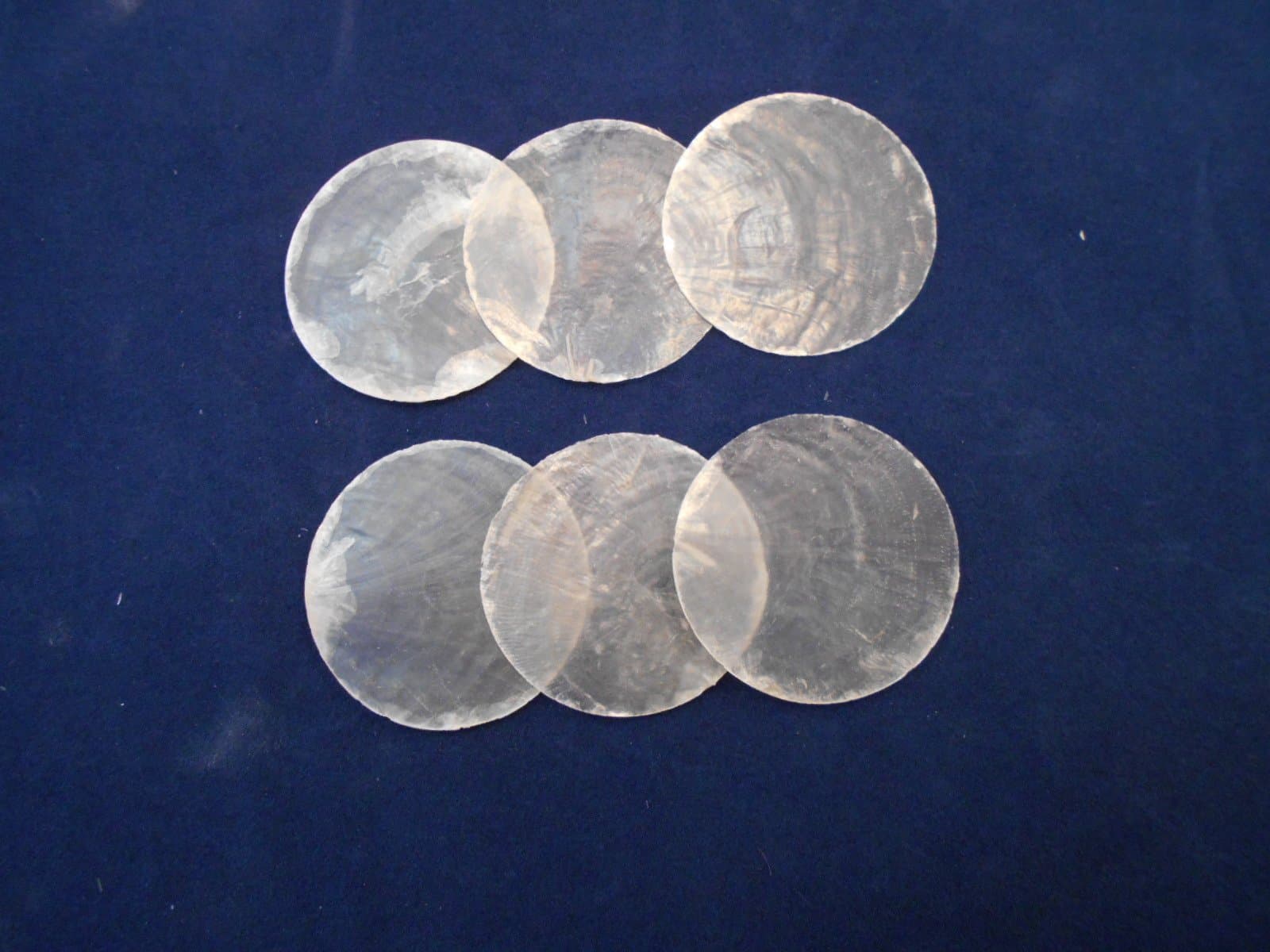 50 Capiz Shells White Round 1 1/2" (38mm) No Holes Crafts Windchimes Shellcraft