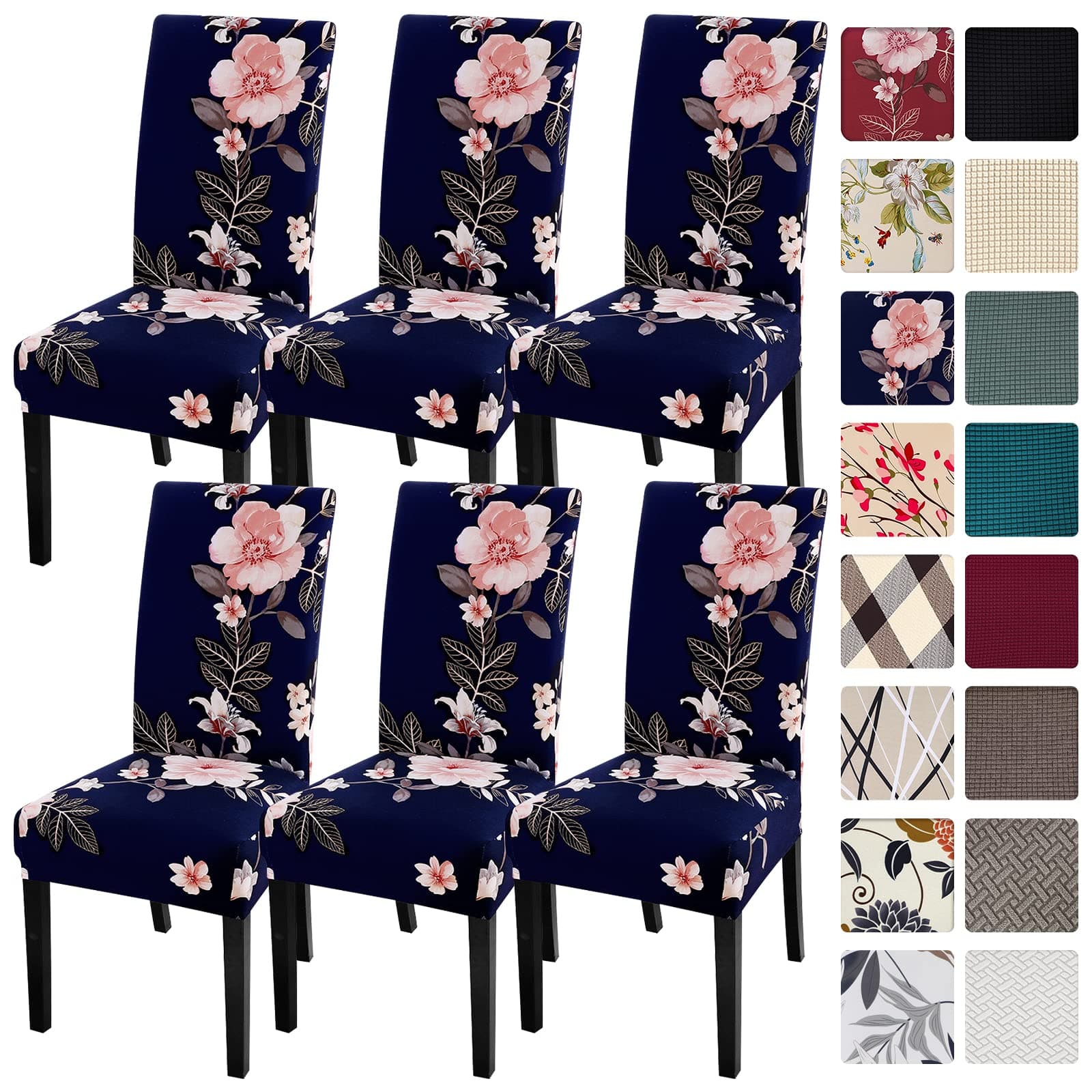 SearchI Super Fit Stretch Removable Washable Short Dining Chair Covers Slipcover Protector, Spandex Fabric Chair Cover for Dining Room, Hotel, Ceremony