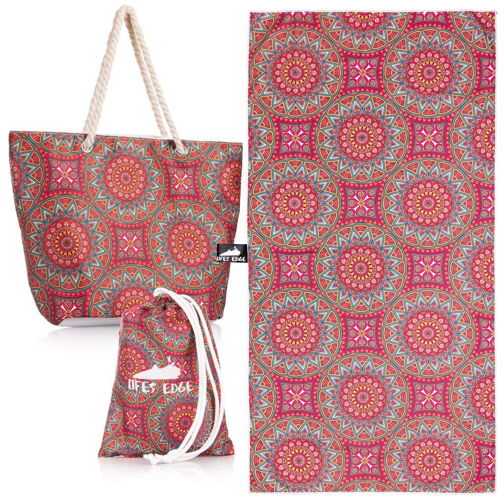 Microfiber Beach Towel - Quick Dry, Lightweight, Sand Free, Compact and Thin Beach Towel for Kids, Teens and Adults. Perfect Towel for Travel, Swim, Pool, Camping, Outdoors and Sports