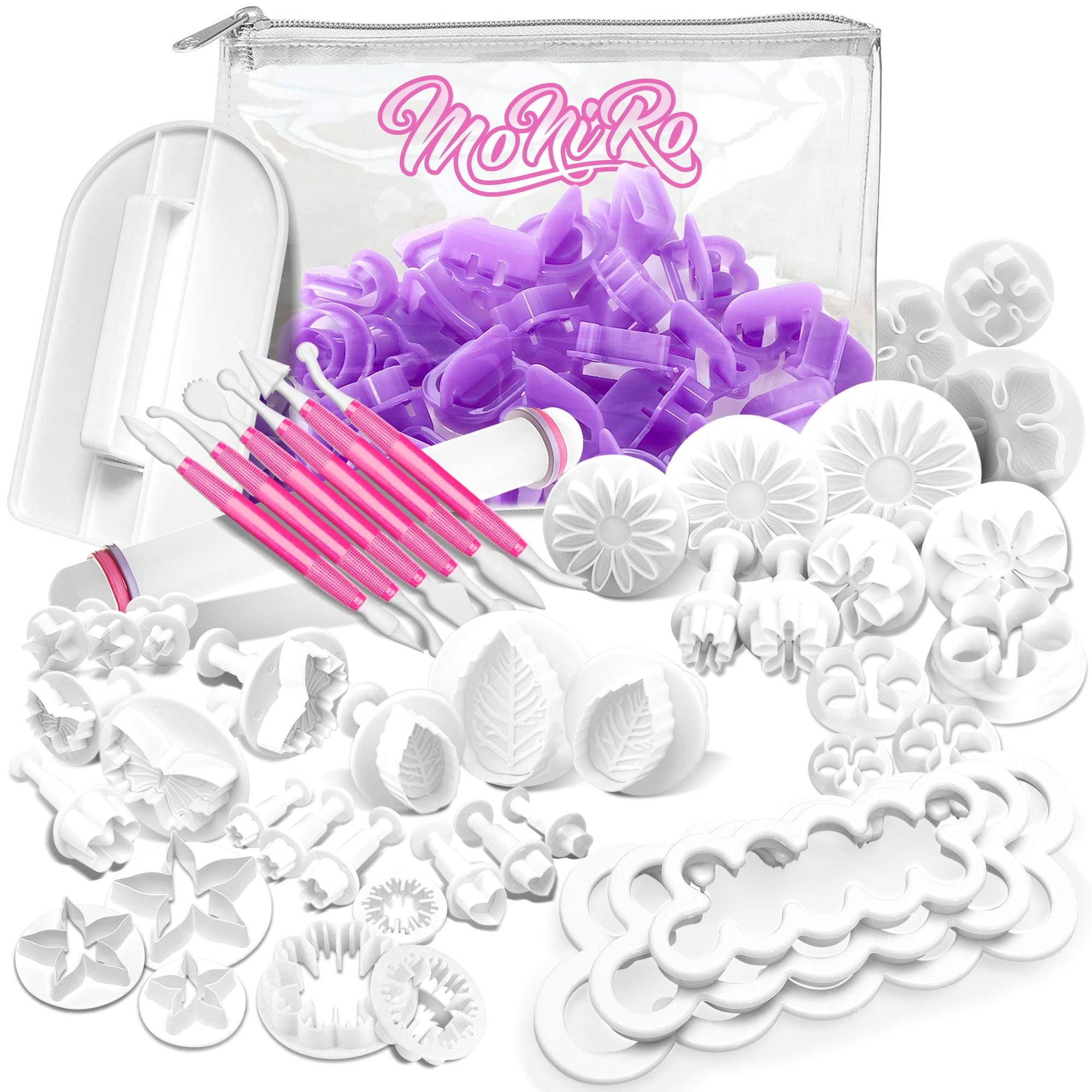 MoNiRo 98-Piece Icing Cookie Cutter Set - Letters, Numbers & Cutters for Baking - Cake Decoration - Modelling Tool for Cake Decoration - Baking Accessories for Decorated Cakes