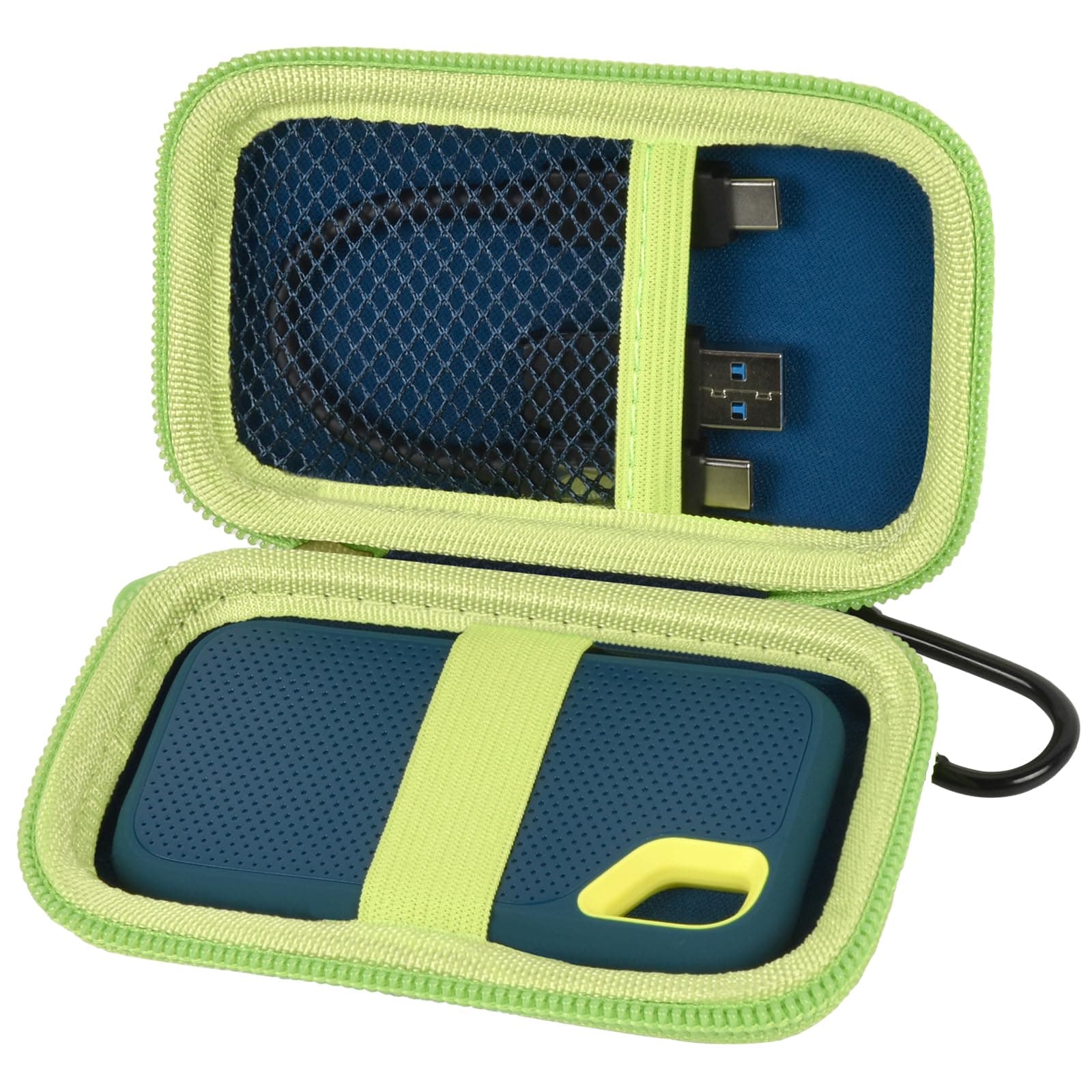 Case Compatible with SanDisk 1TB 2TB 500GB 4TB/for SanDisk PRO Extreme Portable SSD, External Solid State Hard Drive Storage Holder for SDSSDE61/ SDSSDE60/ SDSSDE81/SDSSDE30/SDSSDE60 (Box Only)(Green)