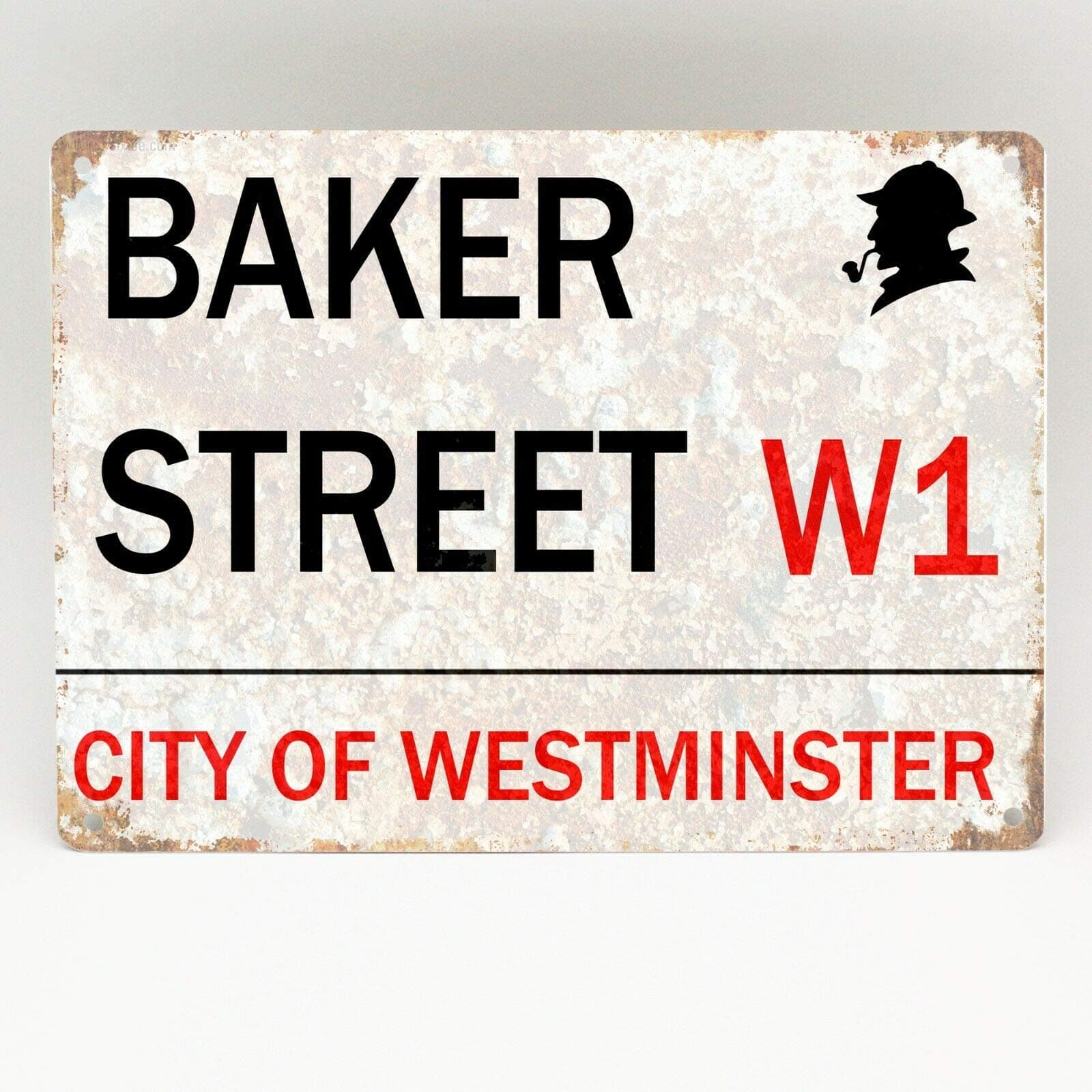 Inga Baker Street Metal Sign London Vintage Retro Sherlock Holmes Plaque Novelty 221B Street Metal Tin Sign/Retro Decor Plaque 8X12 inch