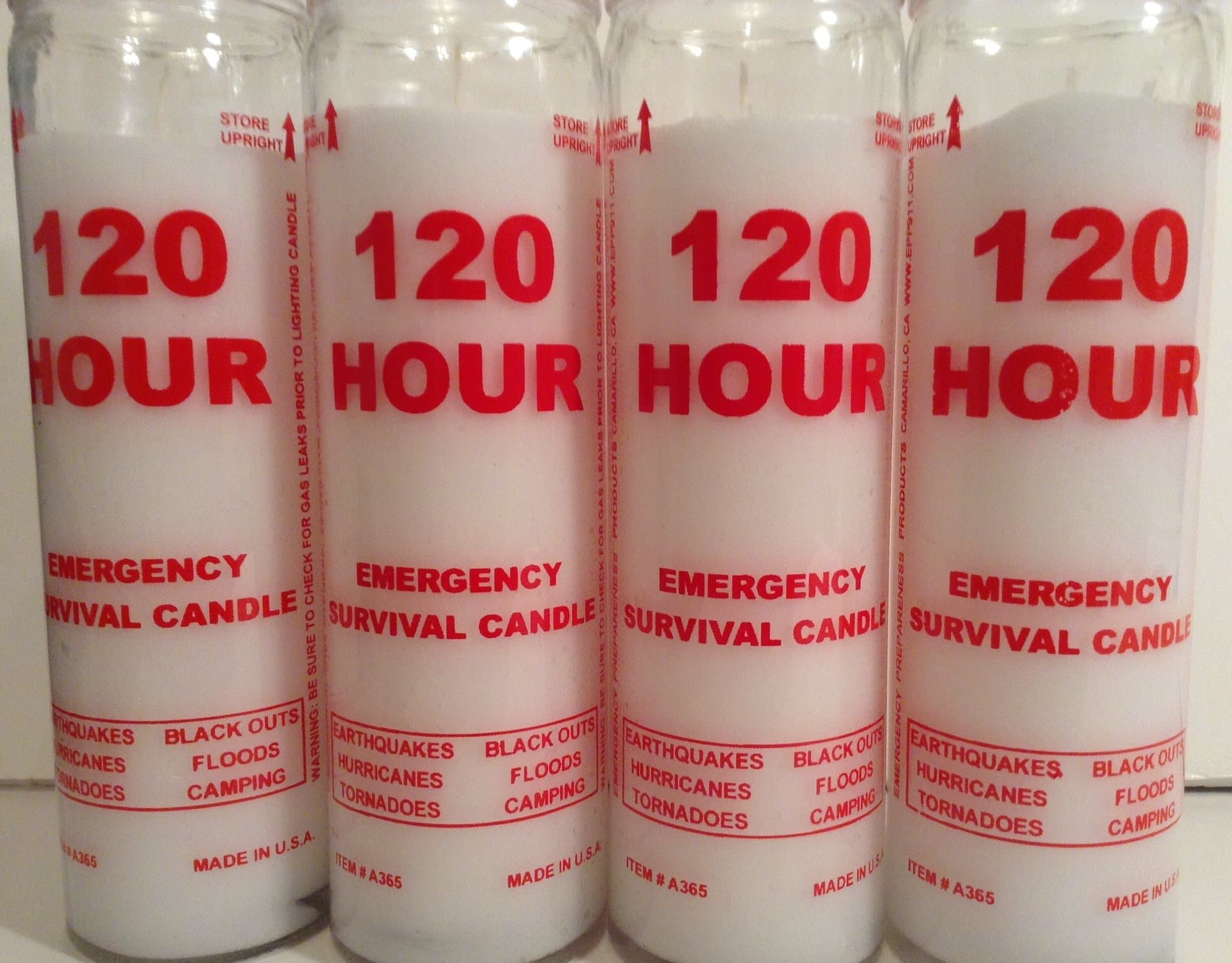 Lot of 4 - 120 Hour Emergency Survival Candles - Disaster Preparedness