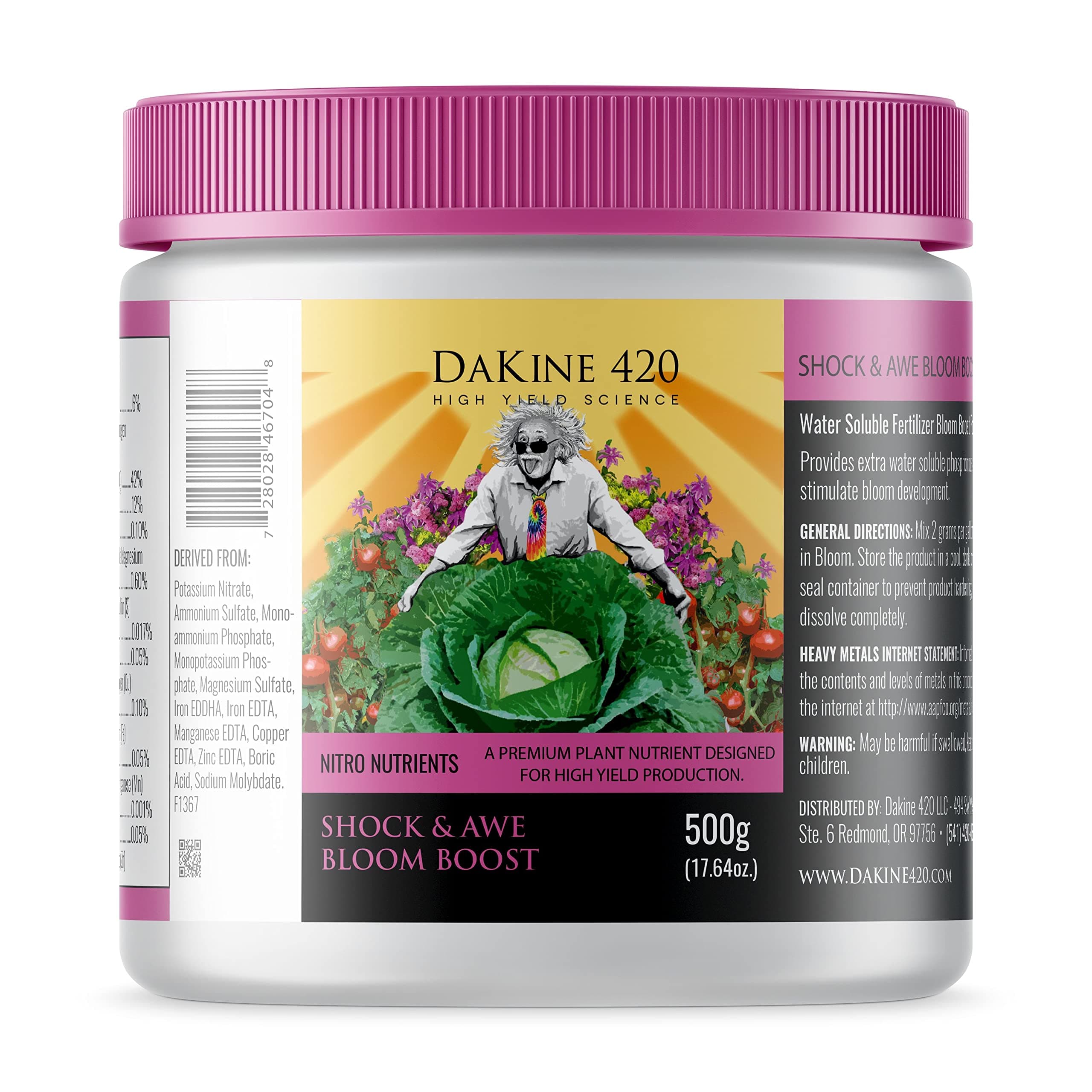 Dakine’s 420 Shock & Awe Booster (500g) - Indoor Plant Food- pH Balance Indoor Plant Fertilizer – Plant Nutrients Powder