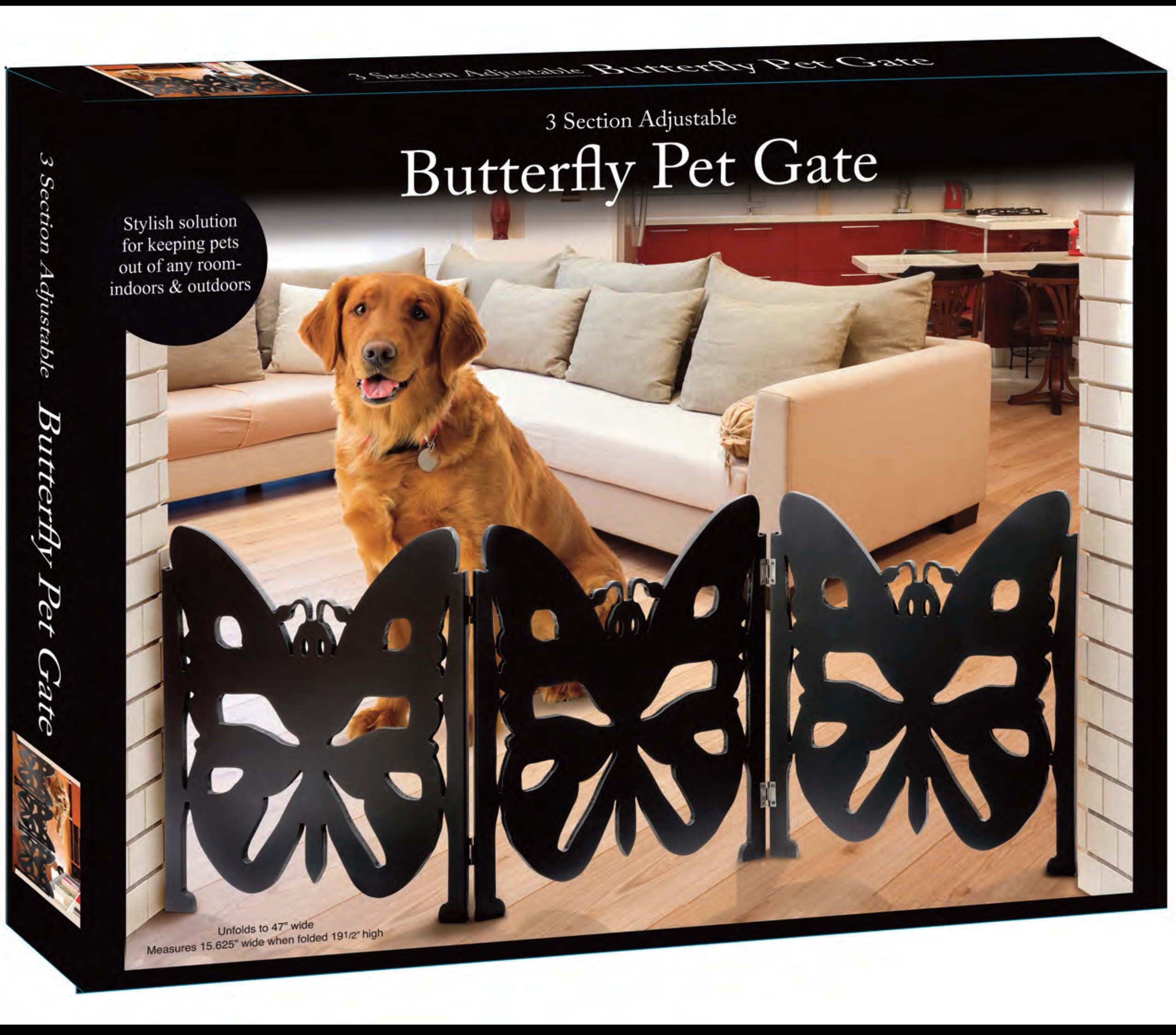 WOOD PET GATES DIE-Cut 3 Panel Adjustable