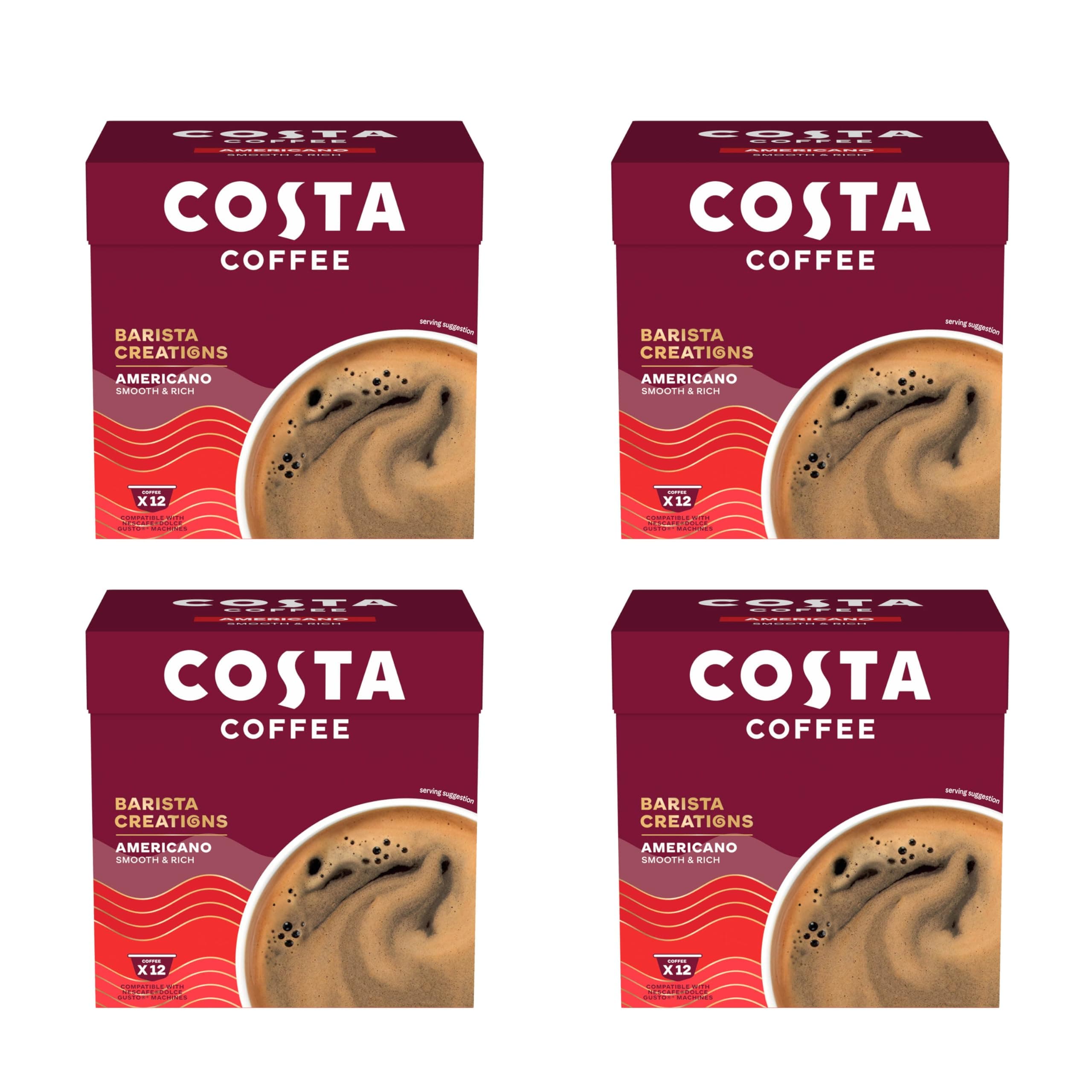 COSTA COFFEE AMERICANO PODS 4 PACKS (AMERICANO 12 CAPSULES)