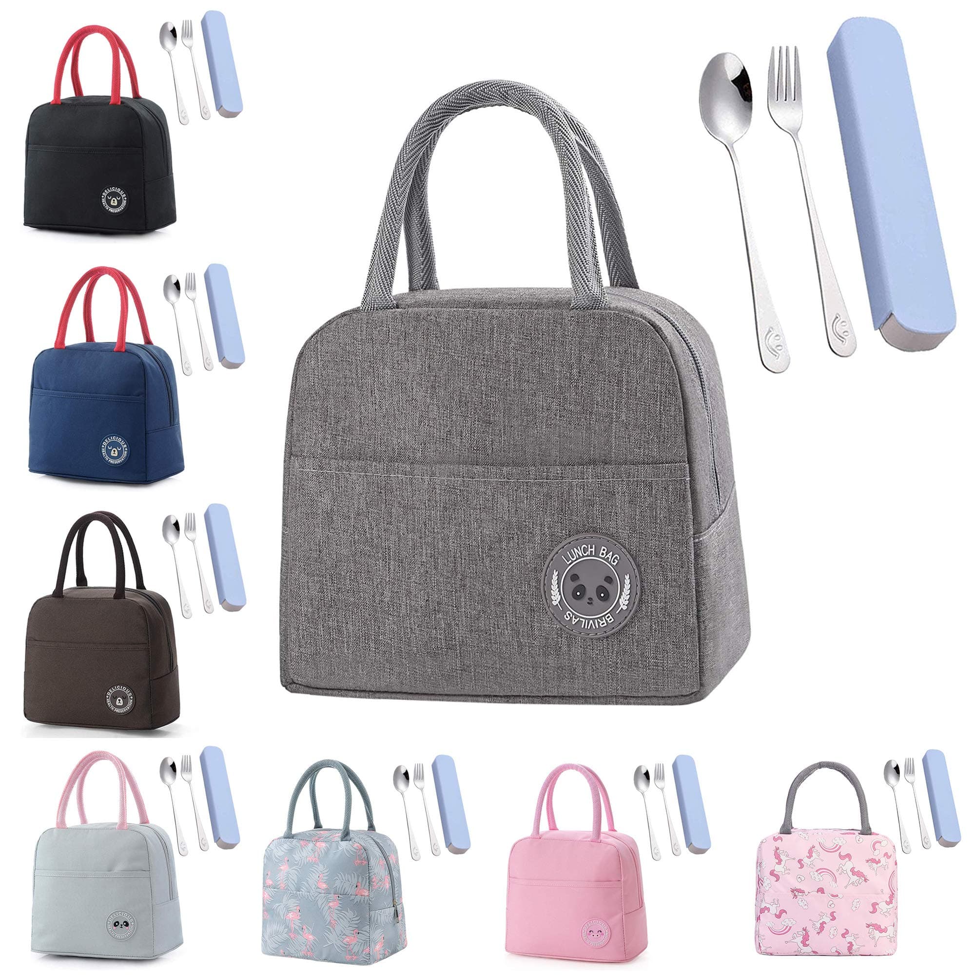 Insulated Lunch Bag Thermal Bag for Adults/Men/Women, Portable Lunch Box Holder Cooler for Lunch/Foods & Drinks/Picnic/School/Office Work